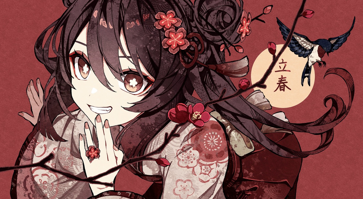 cha_hanare, genshin_impact, hu_tao, japanese_clothes
