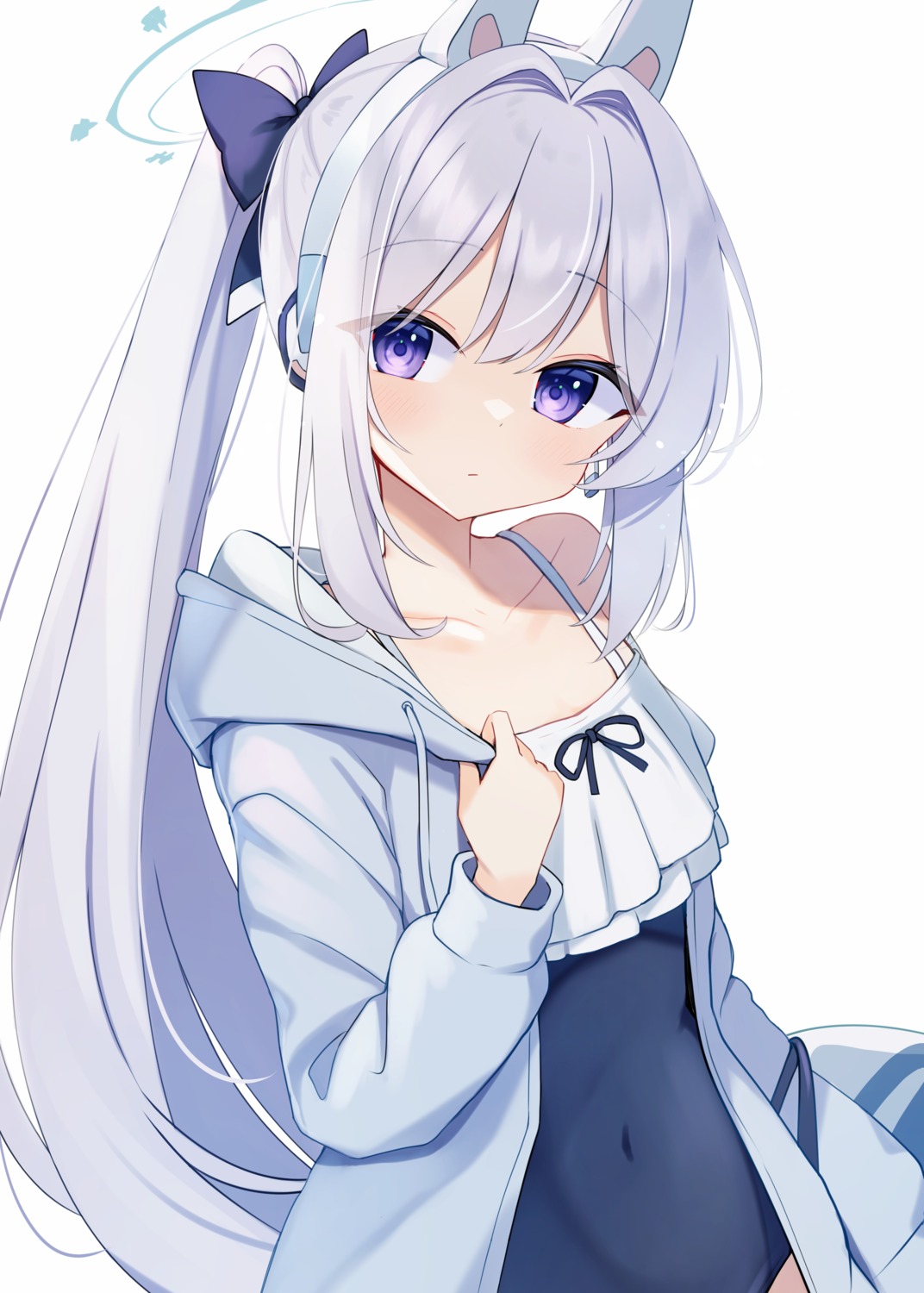 animal_ears, blue_archive, bunny_ears, halo, shirai_tanuki, swimsuits, tsukiyuki_miyako