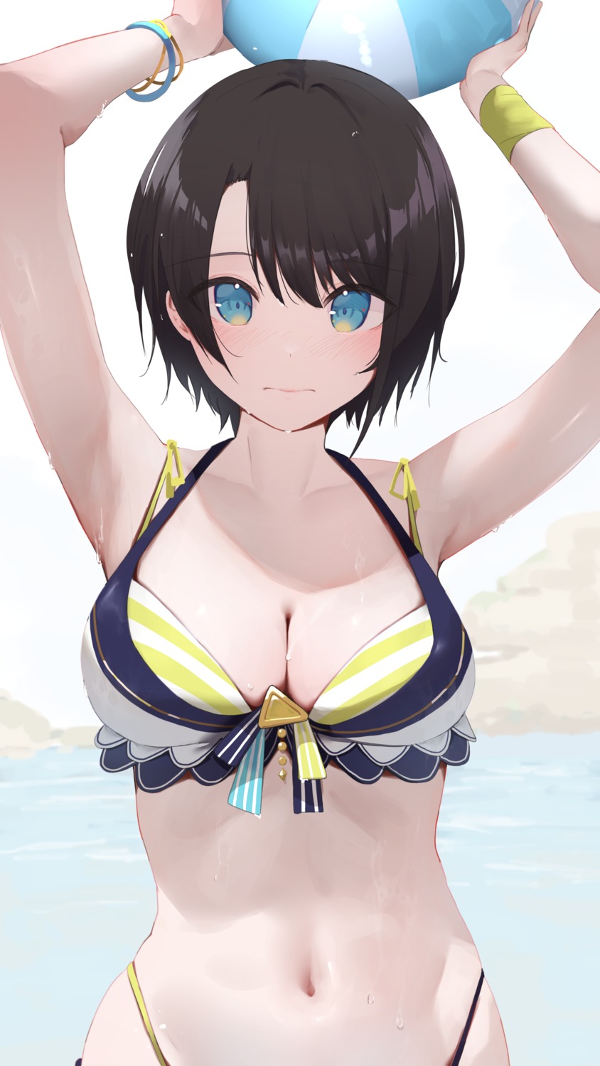 bikini, hololive, mikaku, oozora_subaru, swimsuits, wet