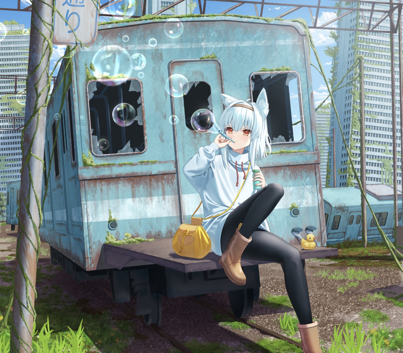 animal_ears, asakura_(asa_t77), pantyhose, skirt_lift