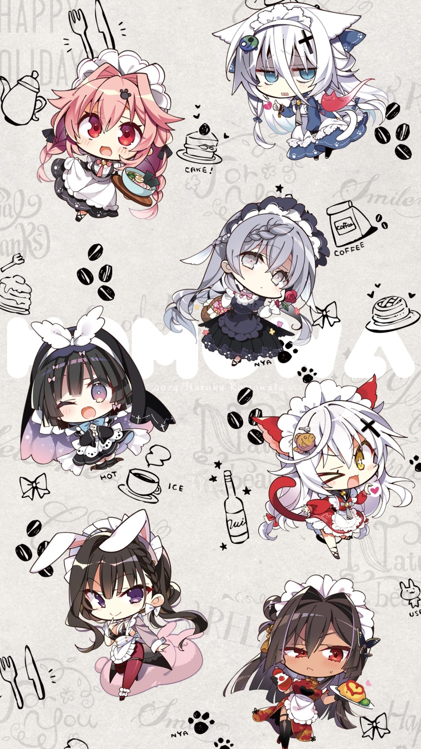 animal_ears, bunny_ears, bunny_girl, chibi, chinadress, dress, garter, komowata_haruka