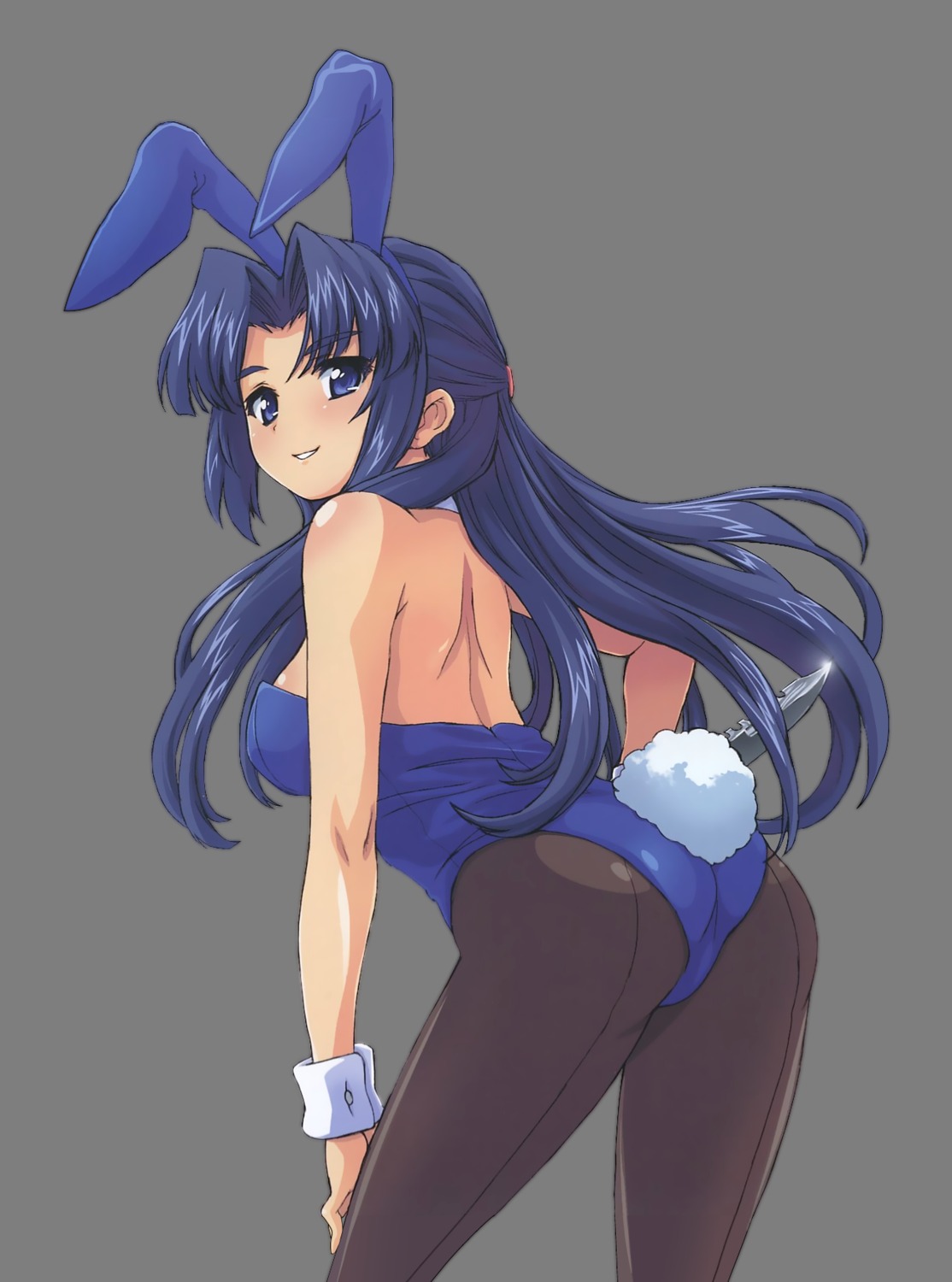 animal_ears, asakura_ryouko, ass, bunny_ears, bunny_girl, fountain's_square, hagiya_masakage, pantyhose, suzumiya_haruhi_no_yuuutsu, tail, transparent_png