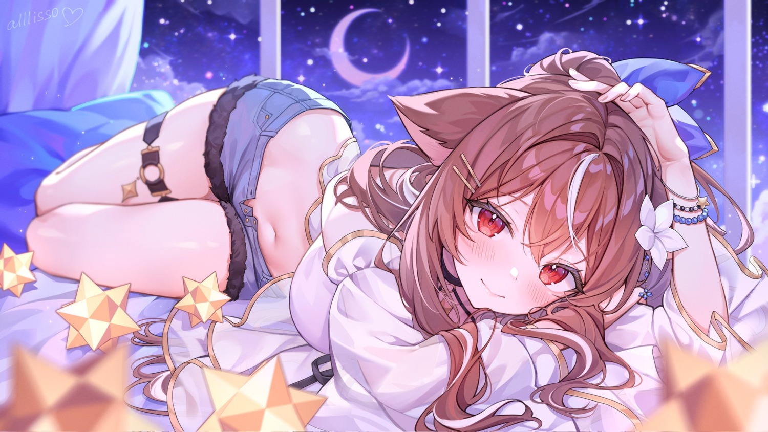 alllisso, animal_ears, garter, indie_virtual_youtuber, lilya_kyomi_(fiwivt), see_through