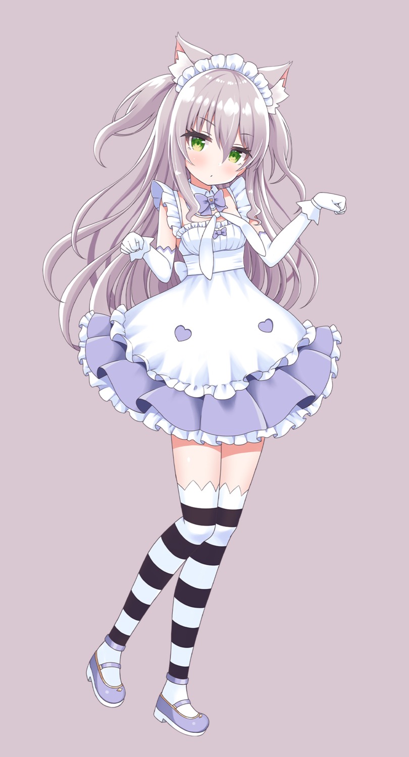 animal_ears, maid, masquerade, nekoda_pepero, nekomimi, siragagaga, thighhighs