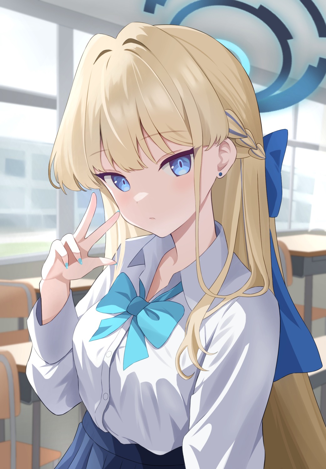 asuma_toki, blue_archive, halo, raimu_(clanberry000), seifuku