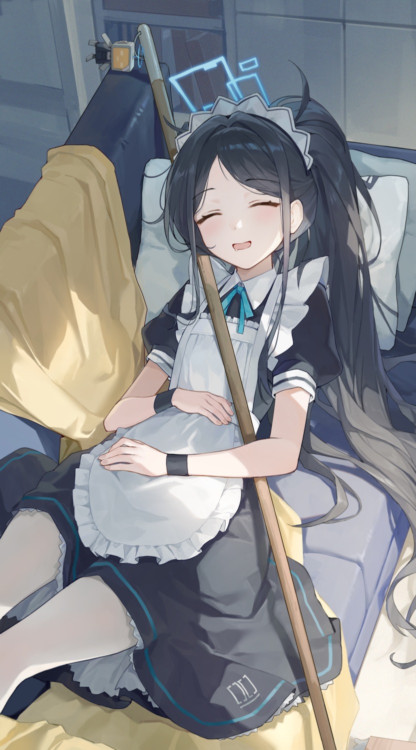 blue_archive, broken_(7589468), halo, maid, pantyhose, tendou_aris