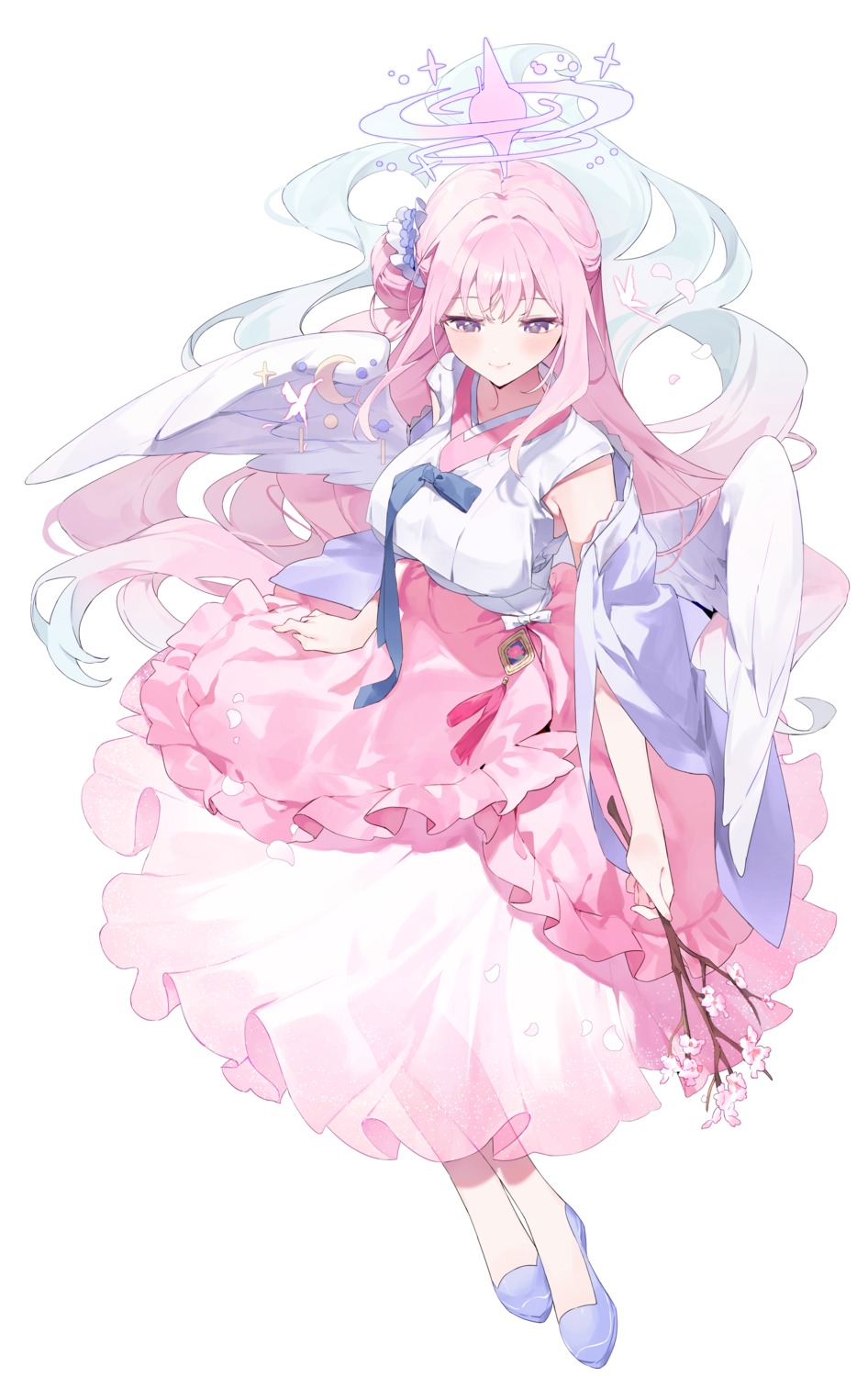 angel, asian_clothes, blue_archive, meunhongcha, misono_mika, see_through, wings