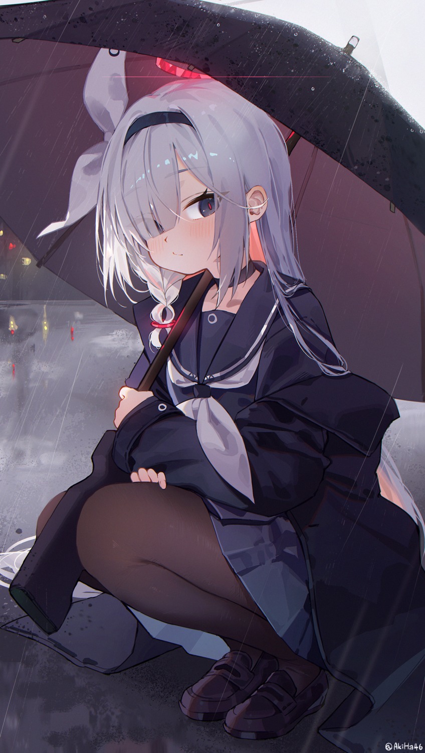 arona_(blue_archive), blue_archive, gun, halo, kuri_choko, pantyhose, plana_(blue_archive), seifuku