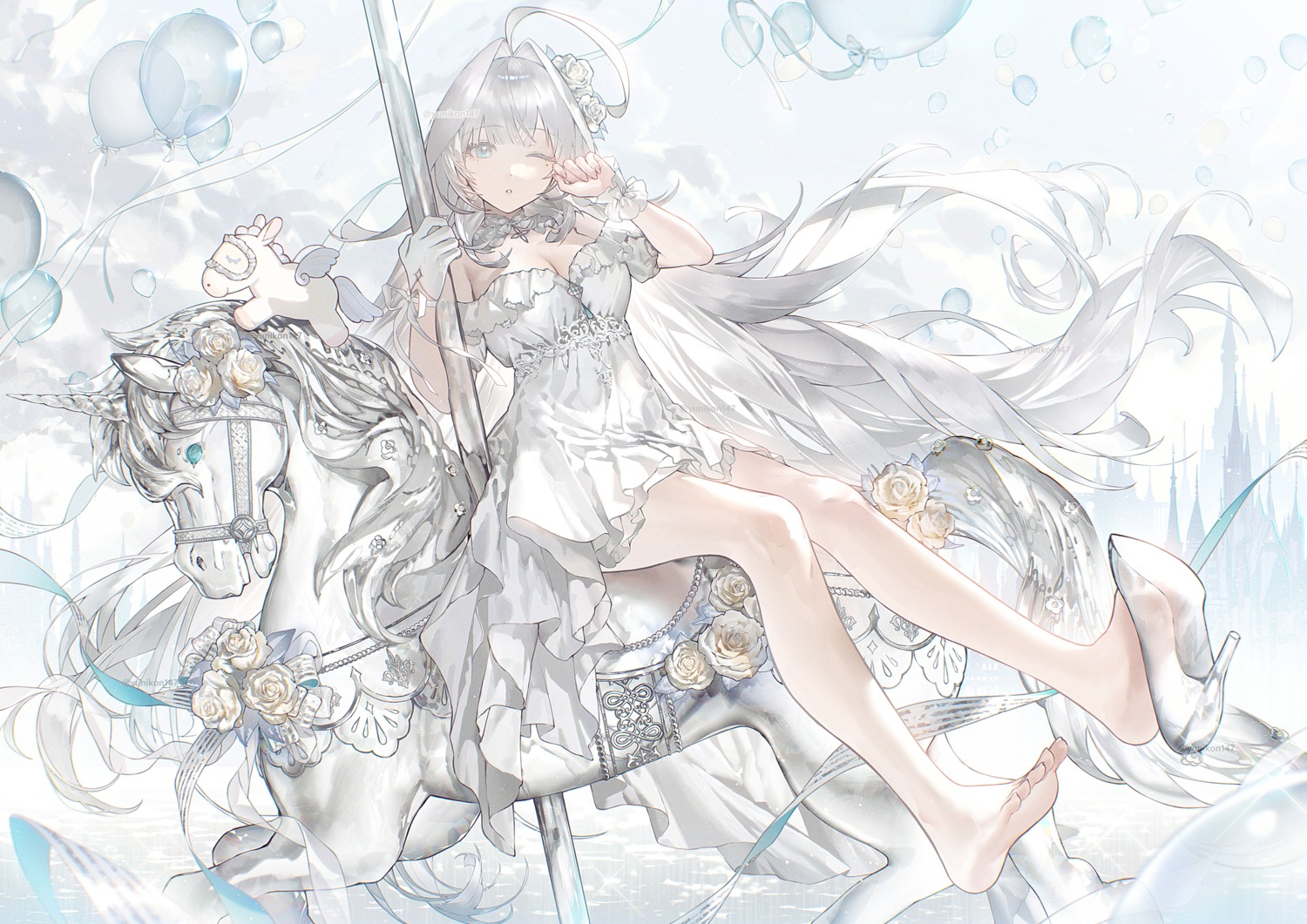 dress, feet, heels, yunikon