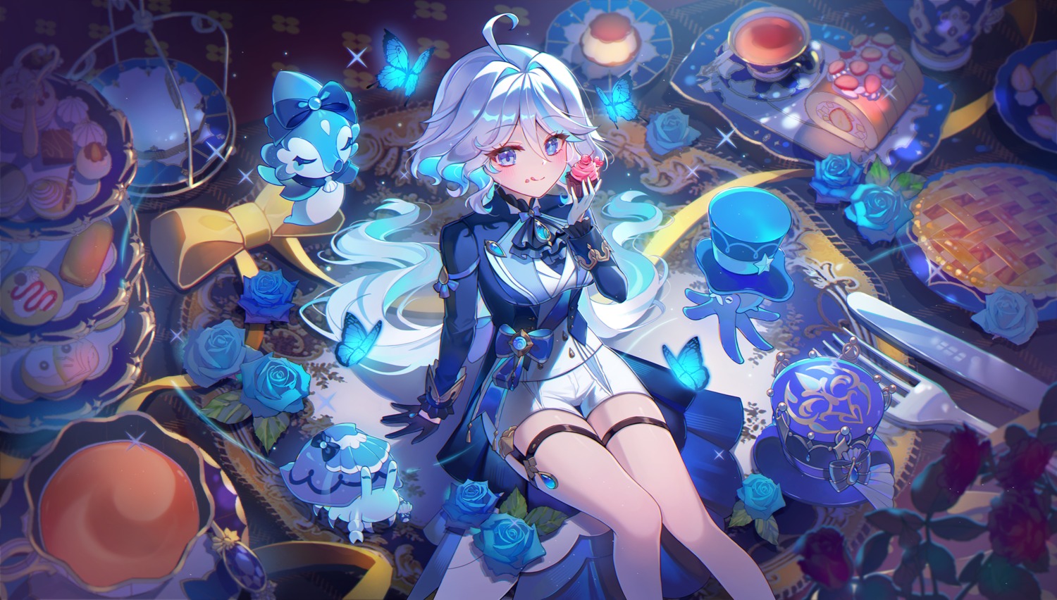 cream, furina, garter, genshin_impact, hayun, heterochromia