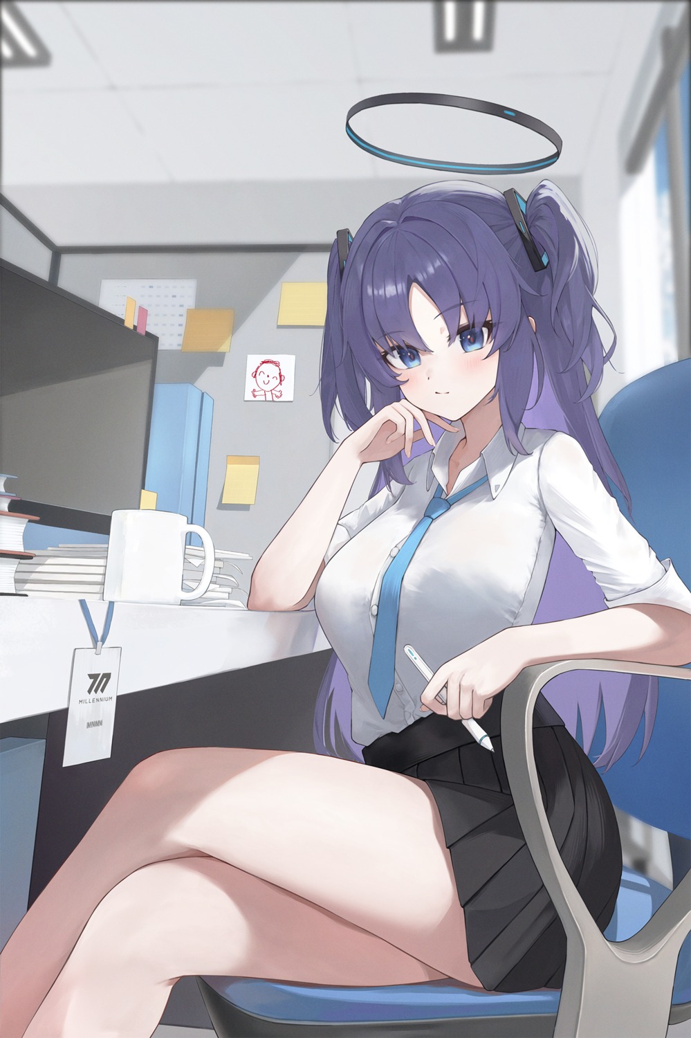 blue_archive, halo, hayase_yuuka, seifuku, zhaimao_mao