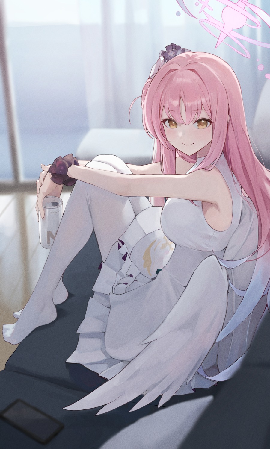 angel, blue_archive, dress, jiang_zhuti_jiojio, misono_mika, pantyhose, wings
