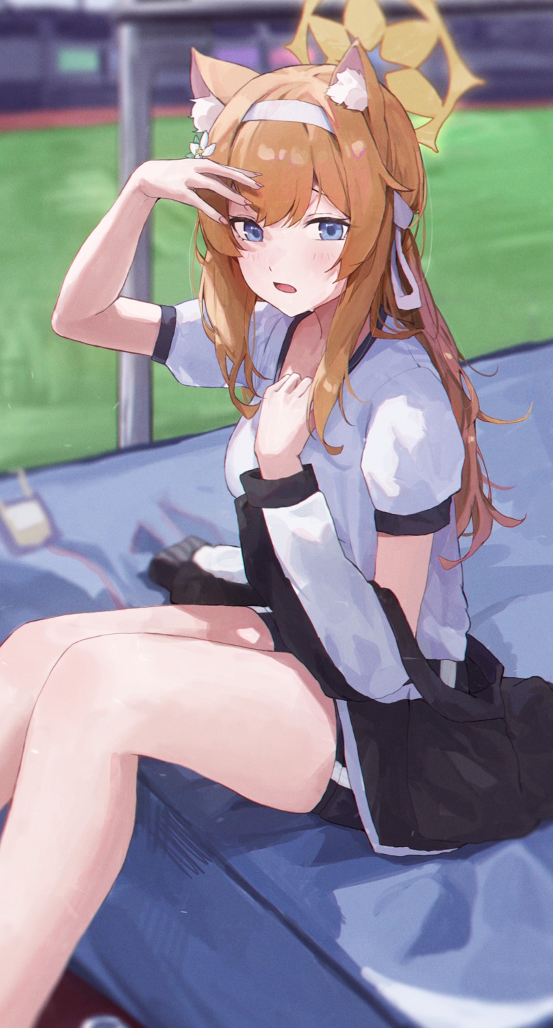 animal_ears, blue_archive, gym_uniform, halo, iochi_mari, jianjia, nekomimi