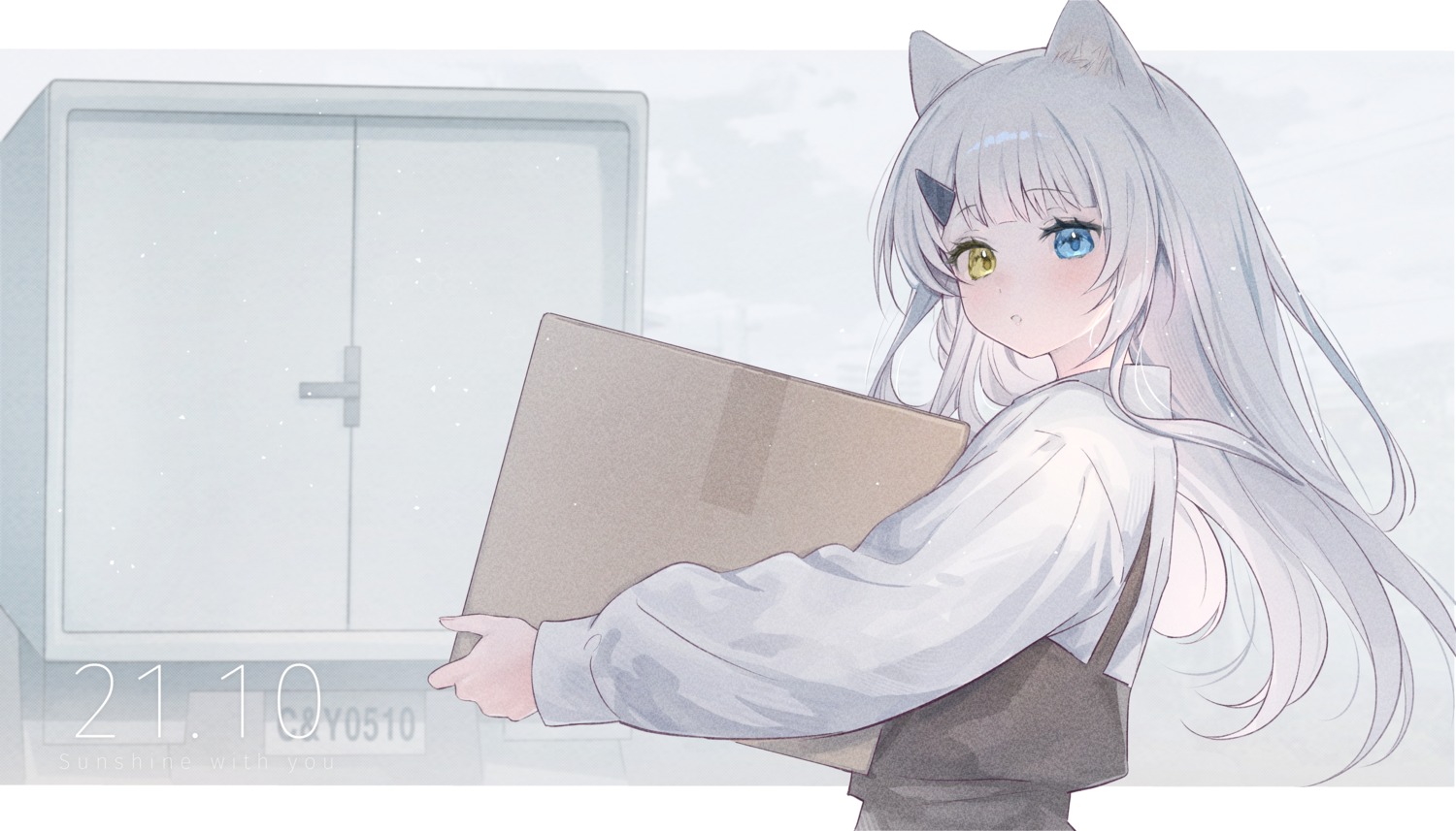 animal_ears, chiyuki, heterochromia, nekomimi