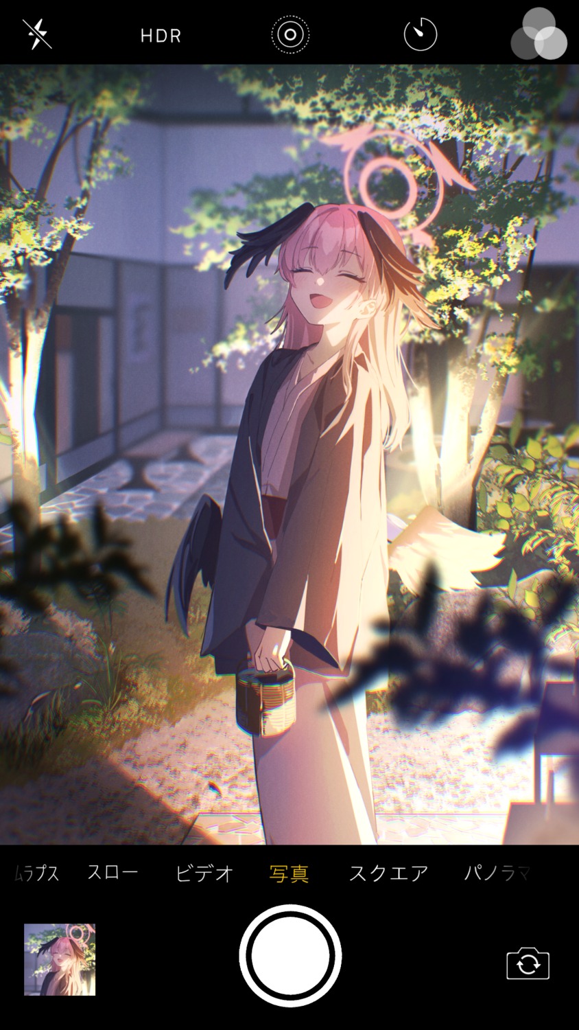 blue_archive, halo, kamiyama_sumu, shimoe_koharu, wings, yukata