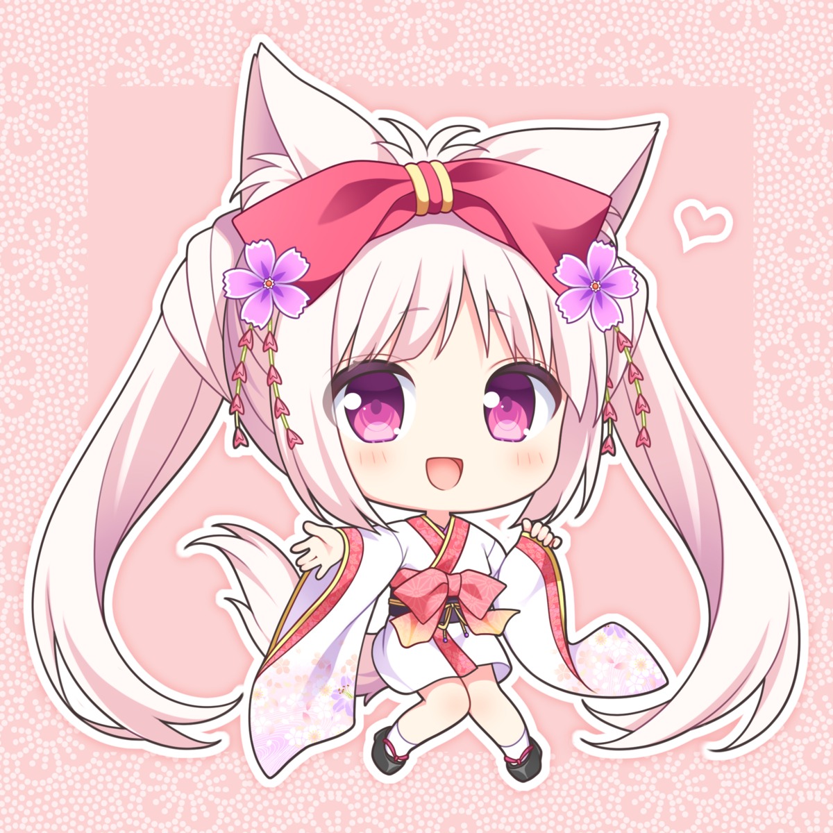 animal_ears, chibi, hanairo_heptagram, japanese_clothes, kitsune, lump_of_sugar, miyuri, moekibara_fumitake