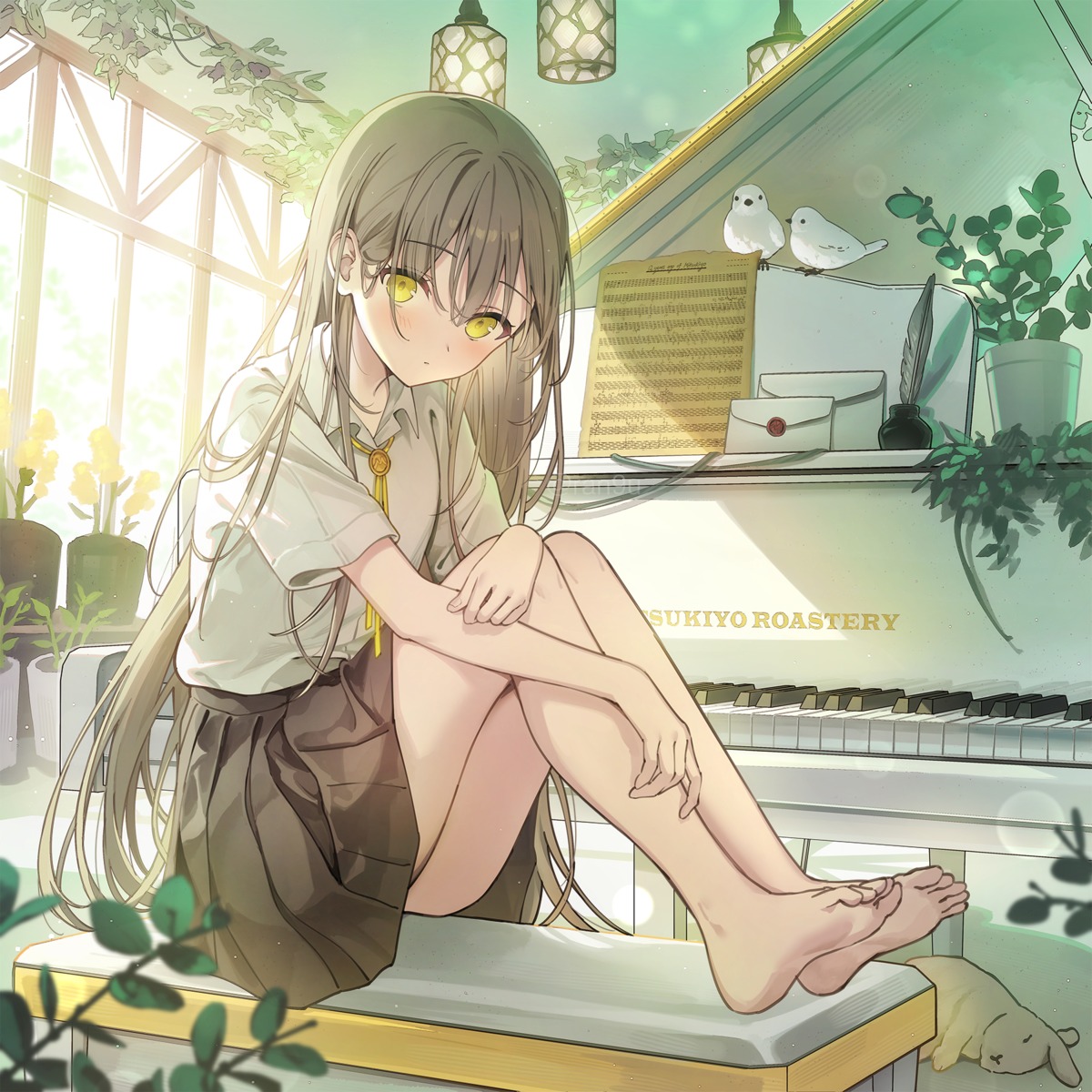 disc_cover, feet, ran9u, seifuku, skirt_lift
