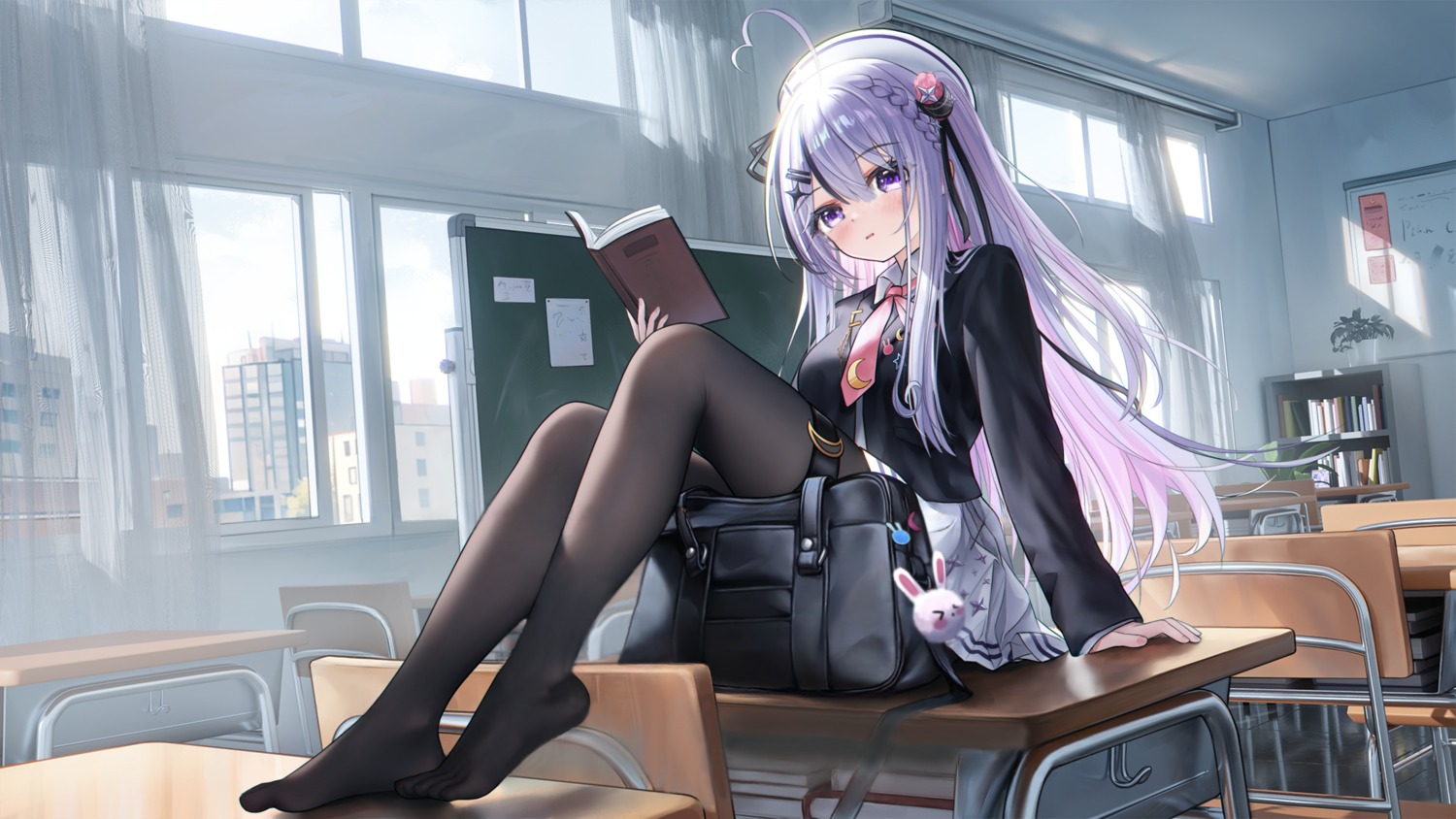 detexted, feet, garter, liht, pantyhose, seifuku, wallpaper