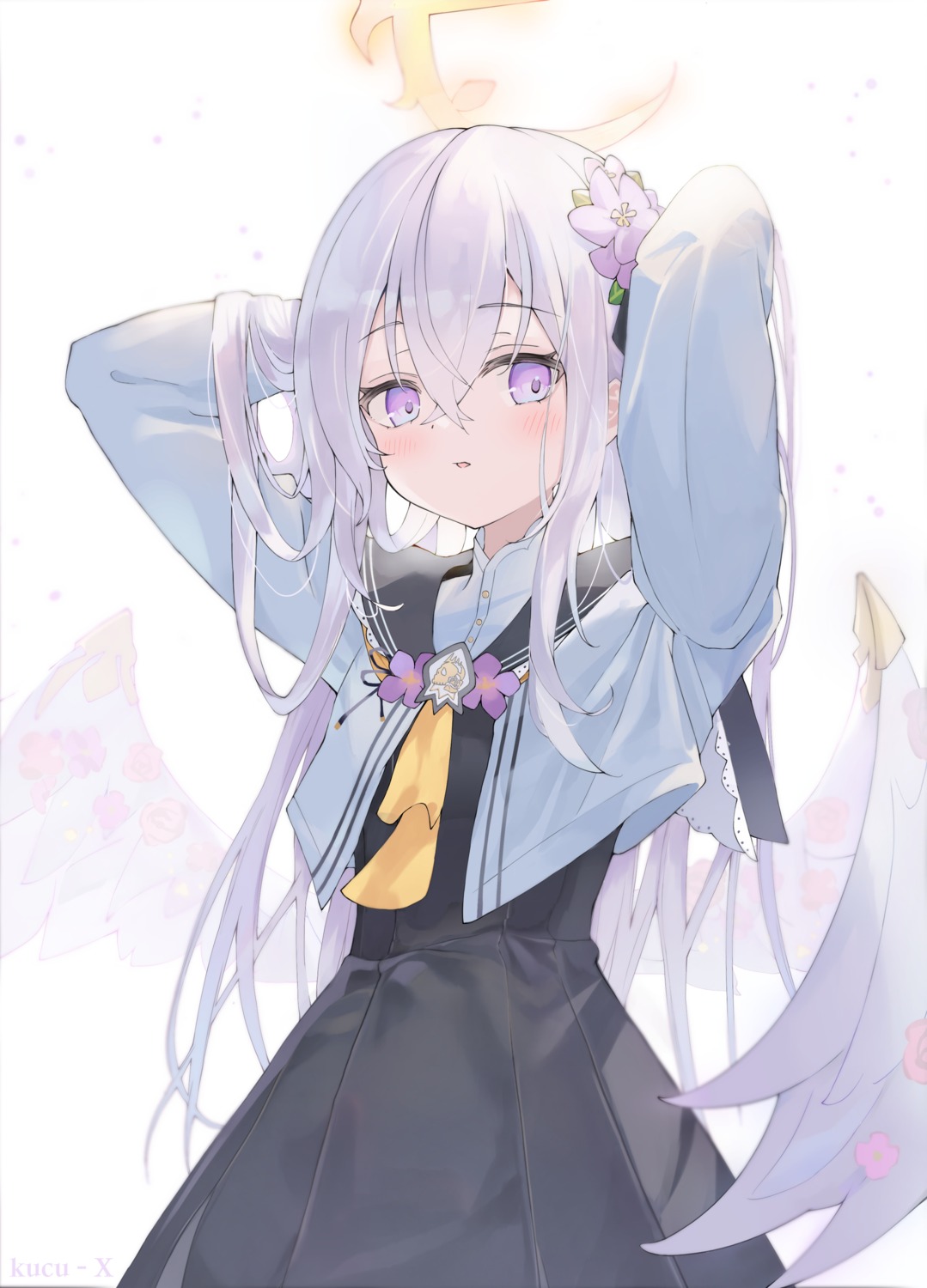 angel, blue_archive, kucu, seifuku, shirasu_azusa, wings