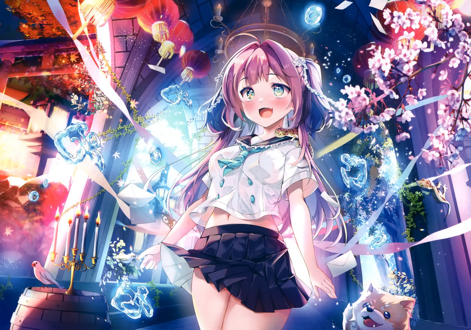 kaniya_shiku, seifuku, skirt_lift