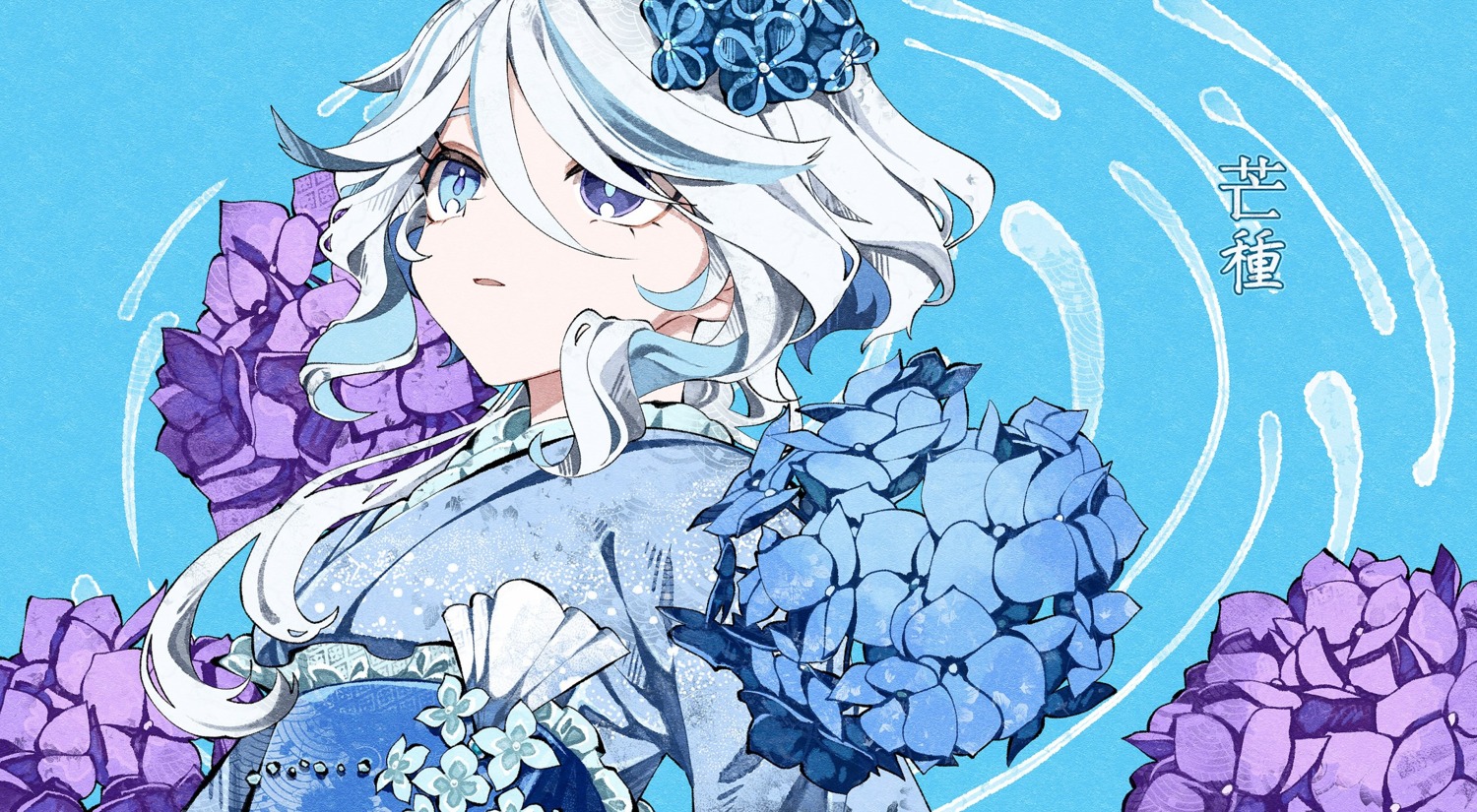 cha_hanare, furina, genshin_impact, heterochromia, japanese_clothes