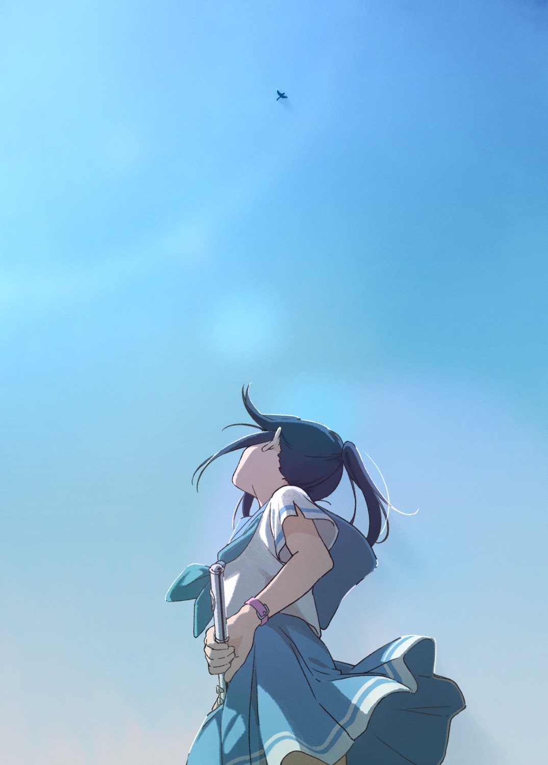 hibike!_euphonium, kasaki_nozomi, landscape, seifuku, skirt_lift, tototo