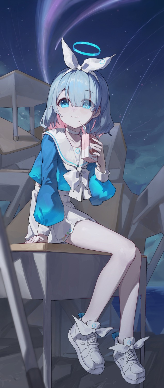 arona_(blue_archive), blue_archive, halo, seifuku, sentter