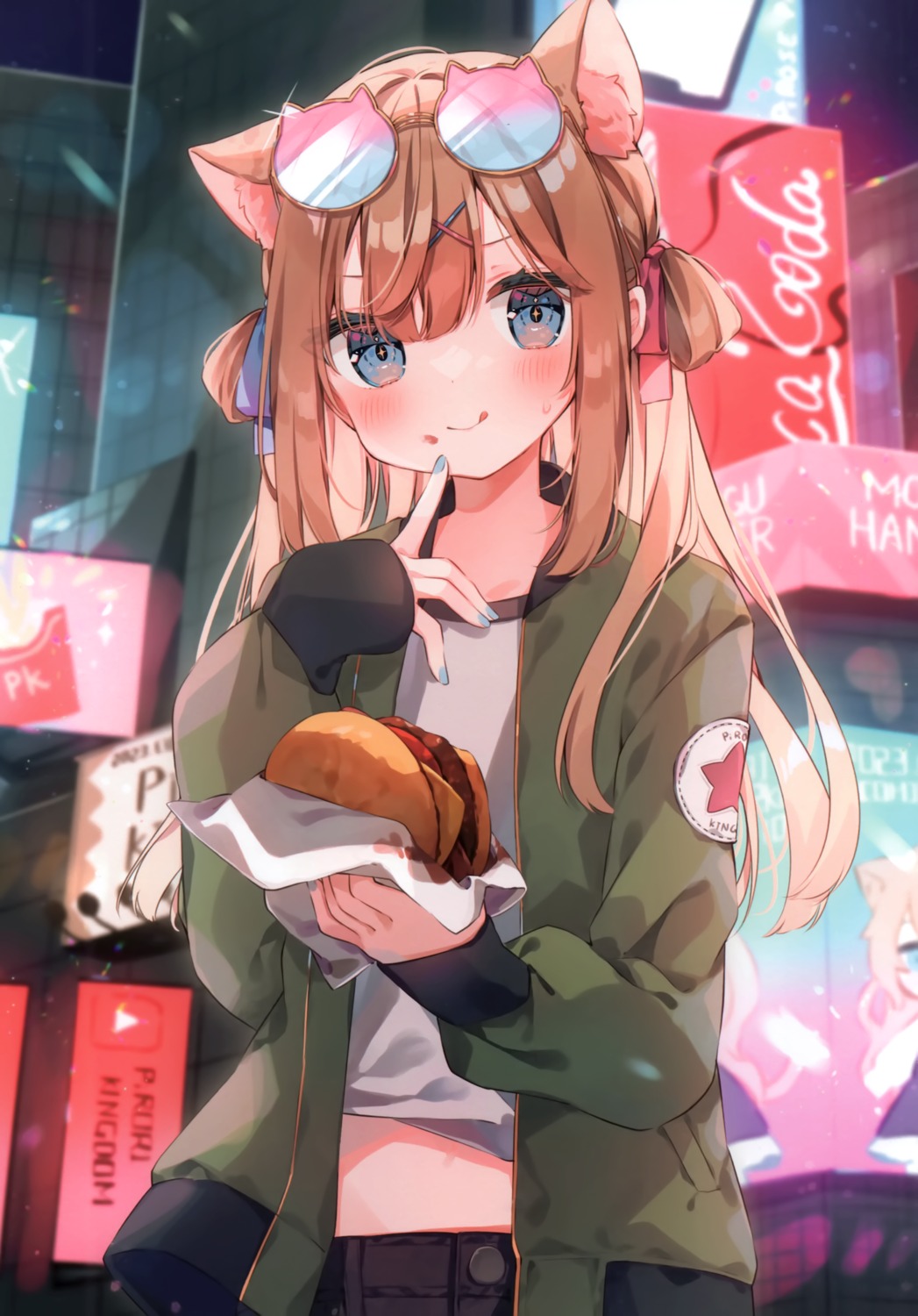 animal_ears, cream, megane, nekomimi, pirori_kingdom, pirose