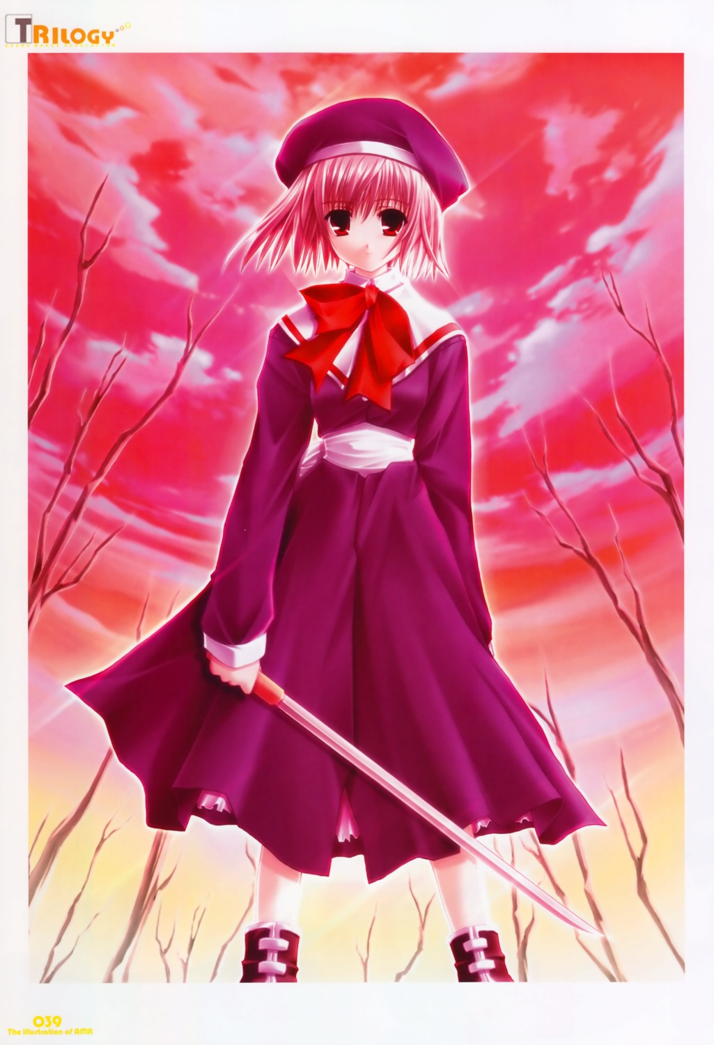 akane_makes_revolution, ikegami_akane, okano_hinata, seifuku, sword, wind_a_breath_of_heart