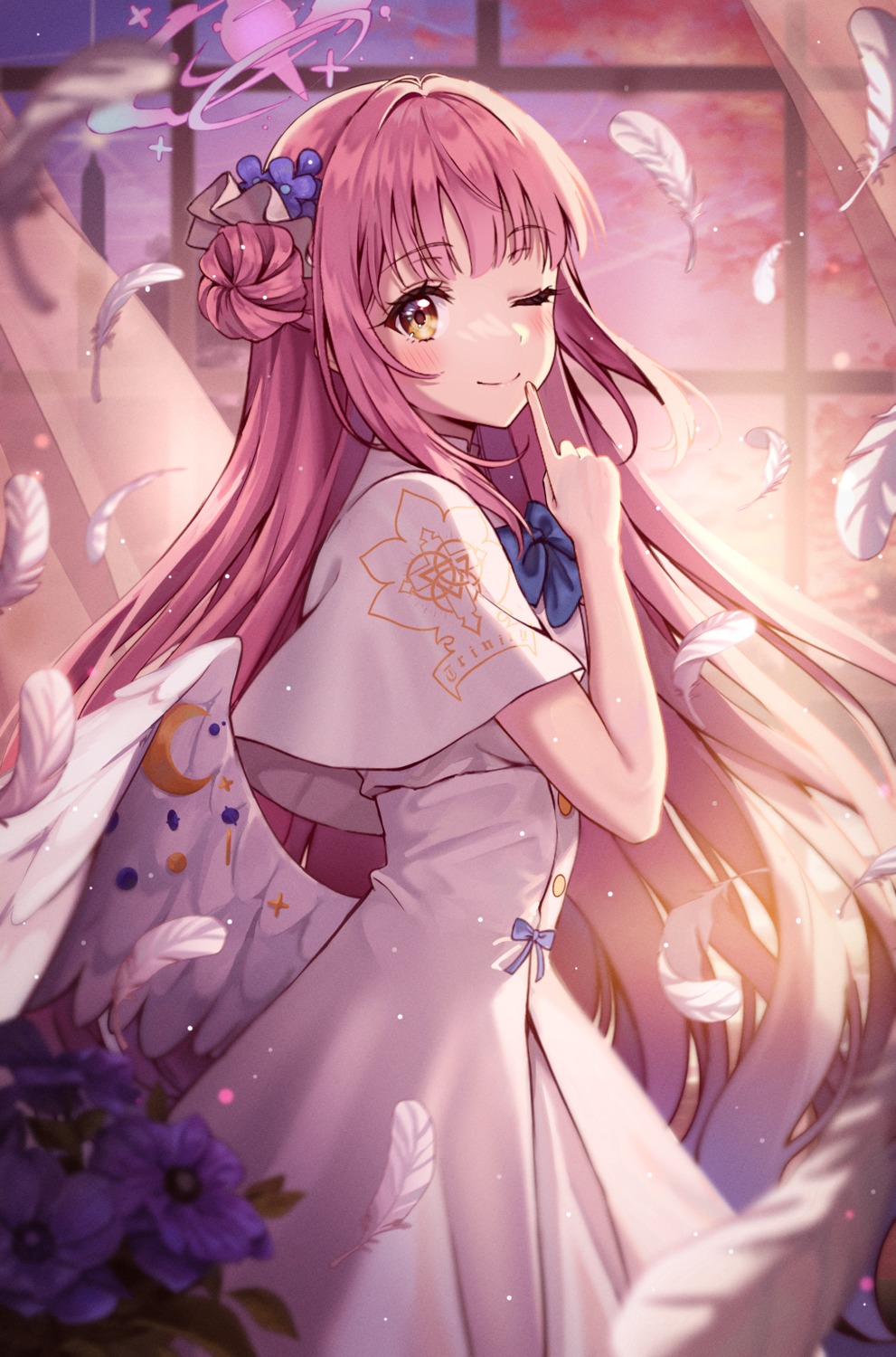 angel, blue_archive, dress, misono_mika, ojyomu, wings