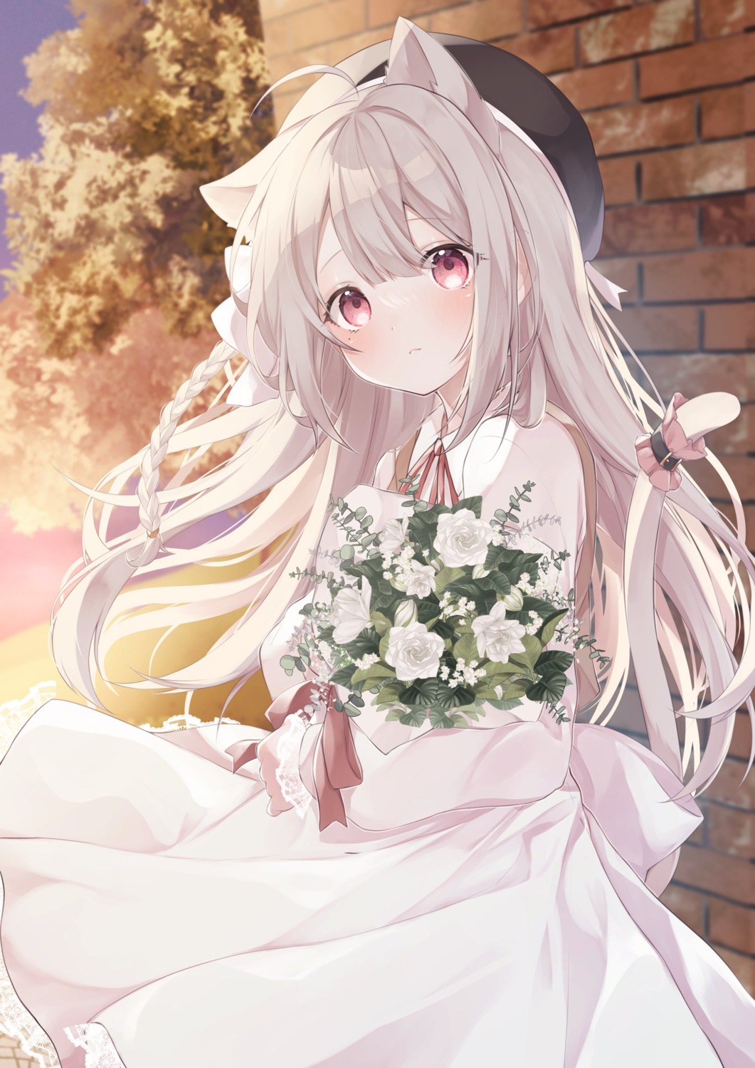 animal_ears, dress, indie_virtual_youtuber, nekomimi, okurakuma, tail, uise_iu