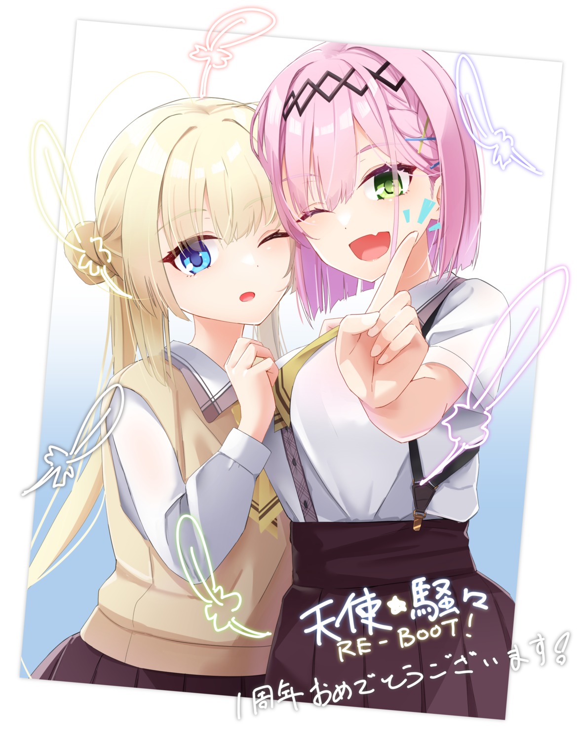 seifuku, shirayuki_noa, silver116, sweater, tanikaze_amane, tenshi☆souzou_re-boot!
