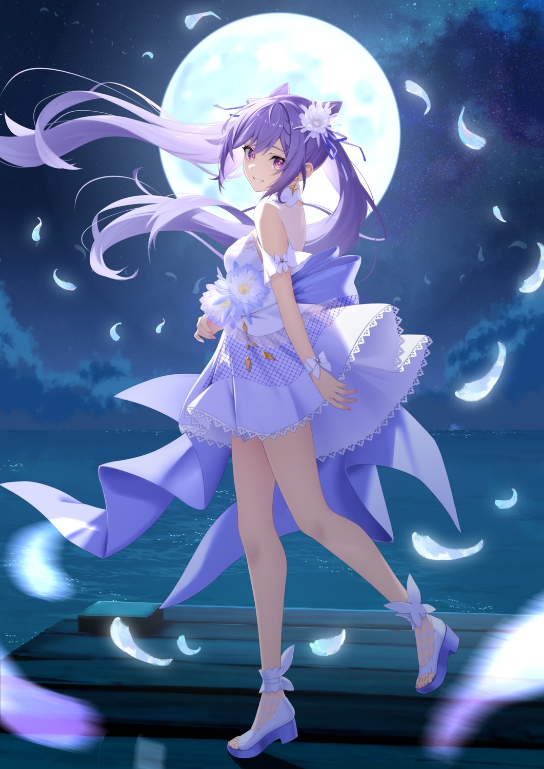 dress, fishnets, genshin_impact, keqing, tyenka7728