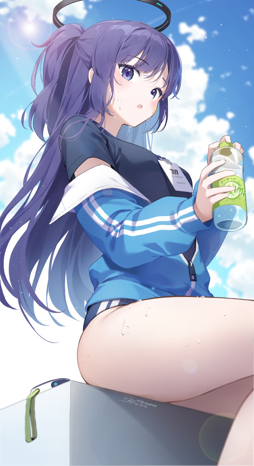 blue_archive, buruma, gym_uniform, halo, hayase_yuuka, ika_(4801055), tattoo