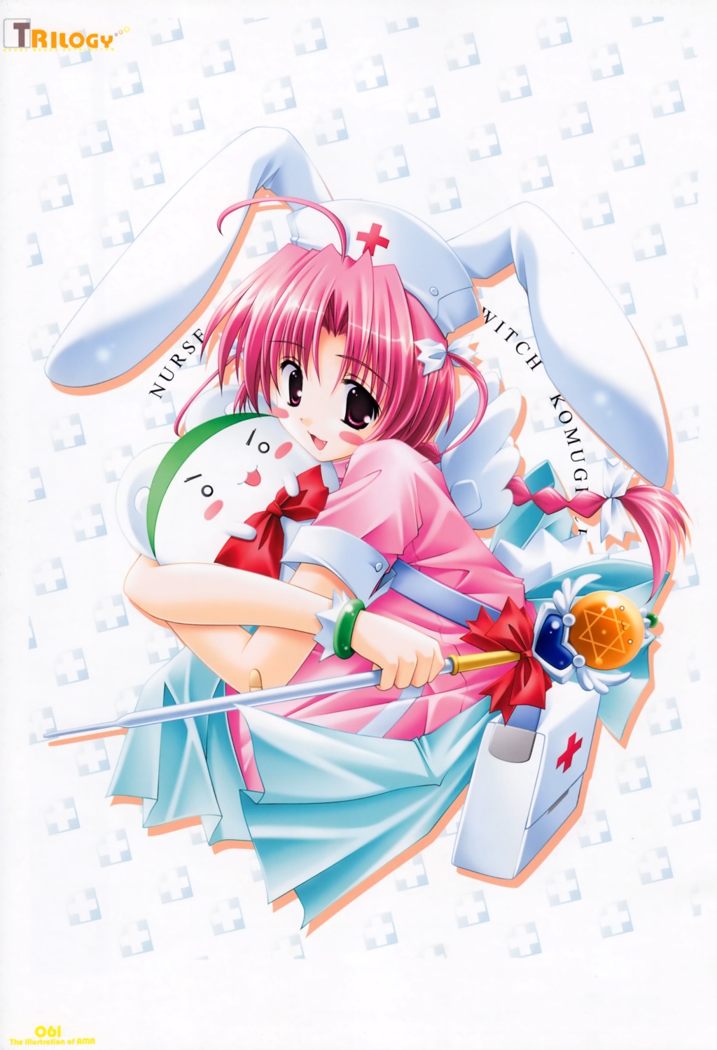 akane_makes_revolution, animal_ears, bunny_ears, ikegami_akane, mugimaru, nakahara_komugi, nurse, nurse_witch_komugi