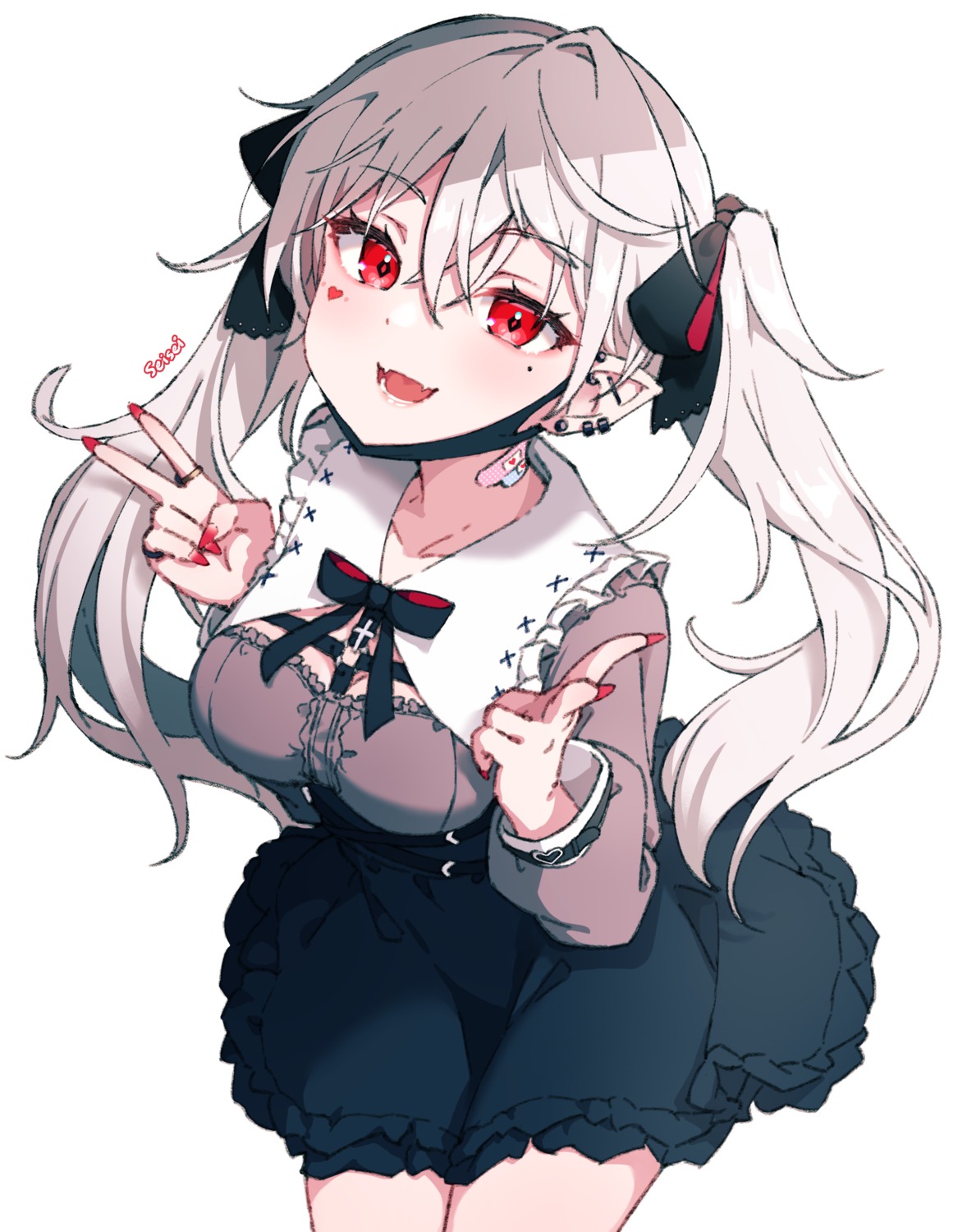 bandaid, genderswap, kuzuha_(nijisanji), nijisanji, nijisanji_gamers, pointy_ears, sanya_(kuzuha), seisei