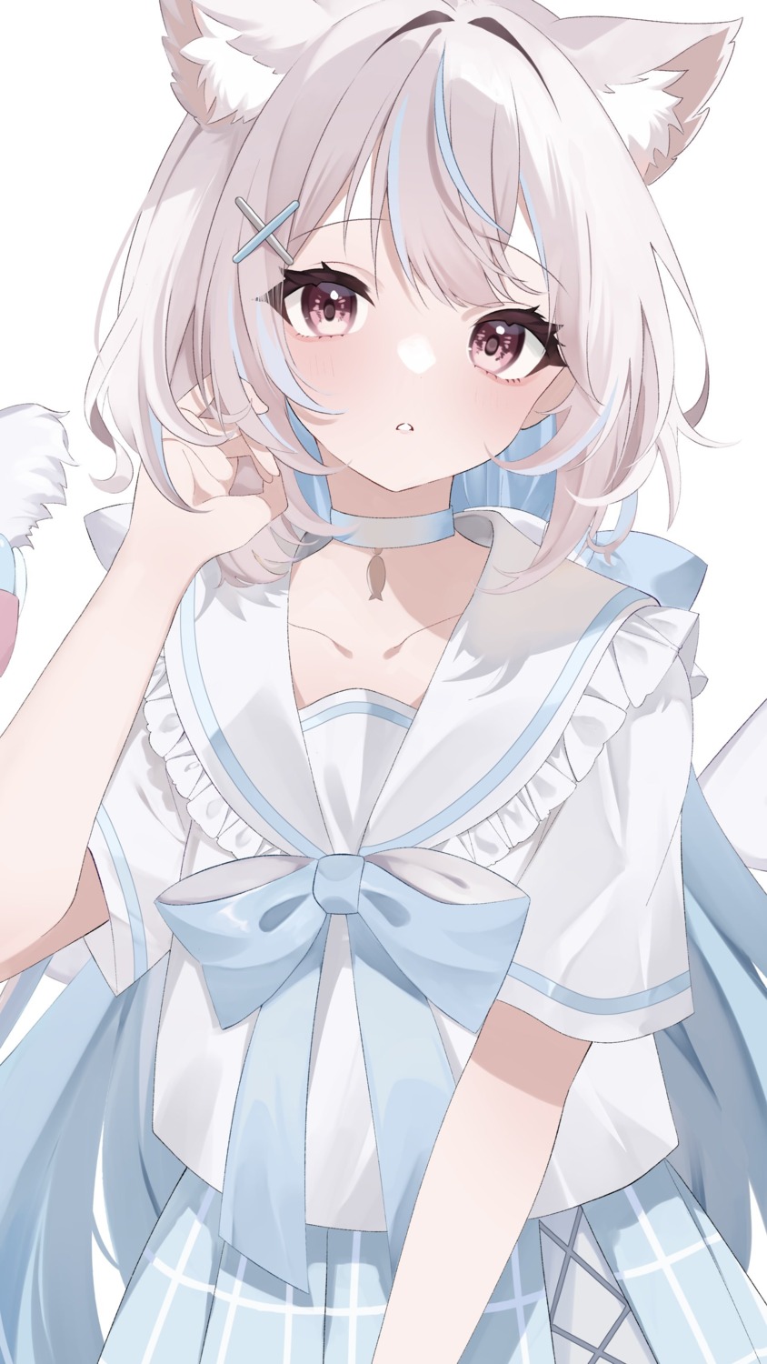 animal_ears, nekomimi, seifuku, shanoa_(vtuber), shanoa_asmr, shu10, tail