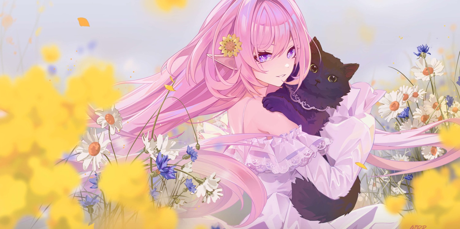 ai_dongdong, benghuai_xueyuan, dress, elysia_(honkai_impact), honkai_impact, neko, pointy_ears
