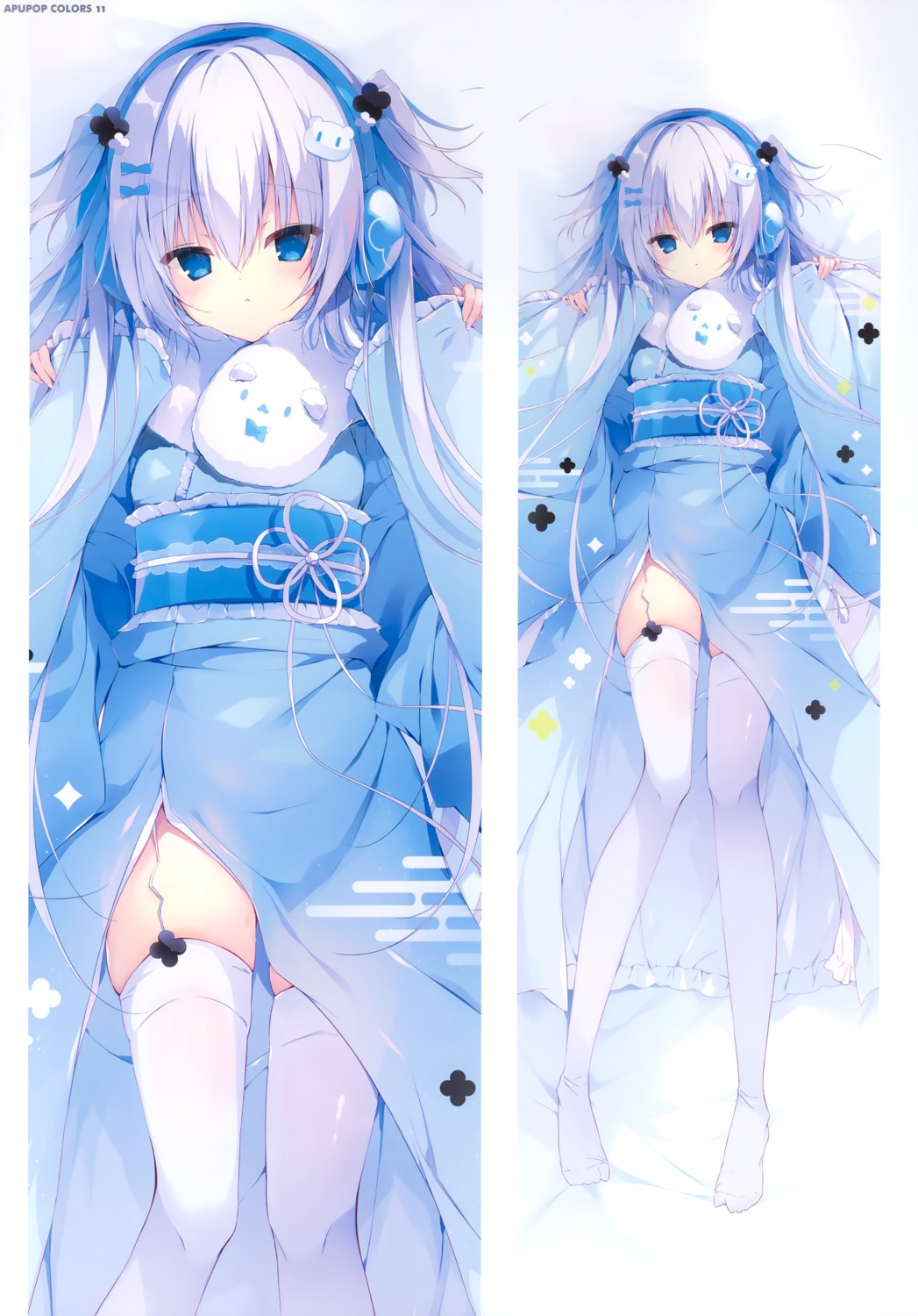 aisu_mint, apupop, dakimakura, headphones, kimono, muku_(apupop), stockings, thighhighs