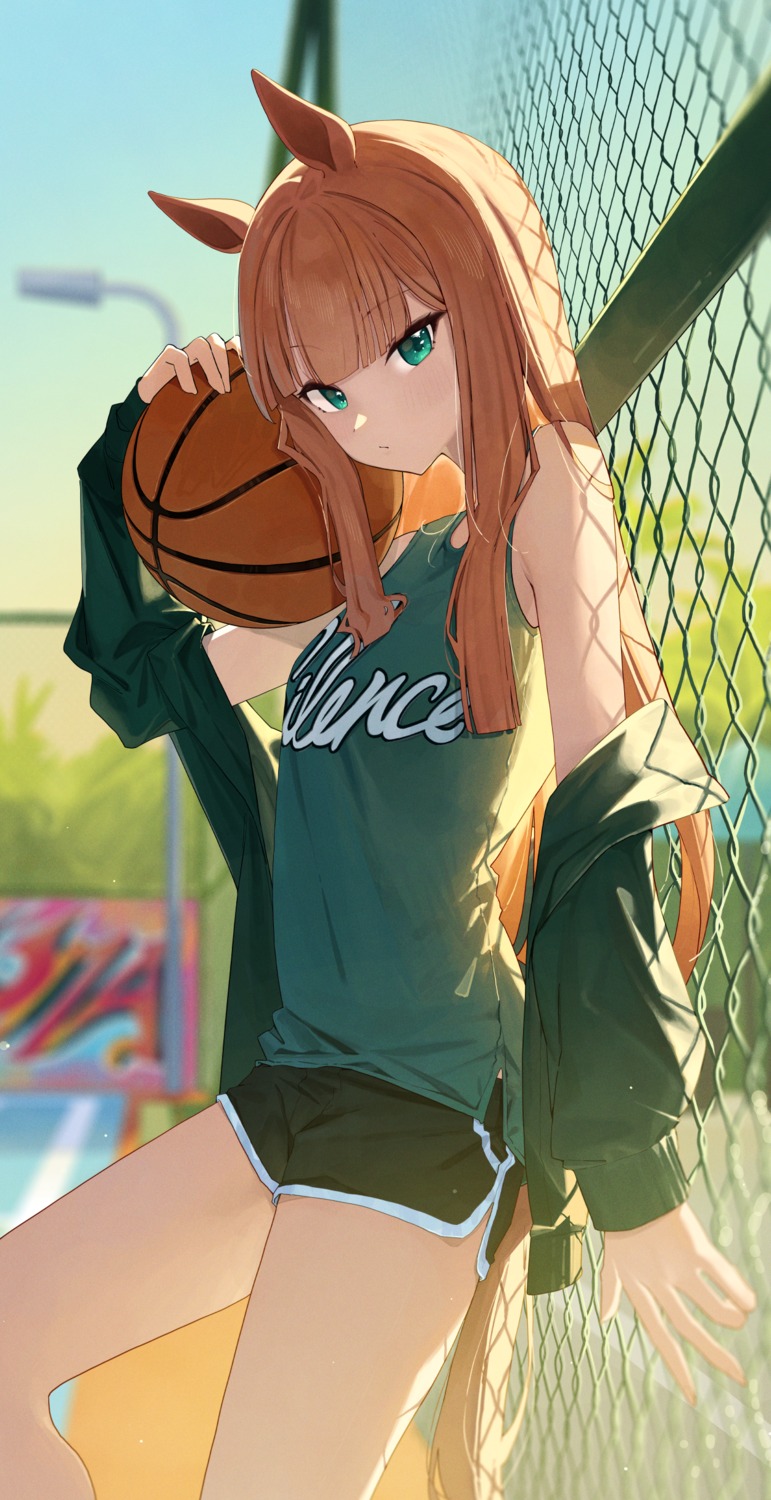 animal_ears, basketball, ningen_gokko, silence_suzuka_(umamusume), tail, uma_musume_pretty_derby