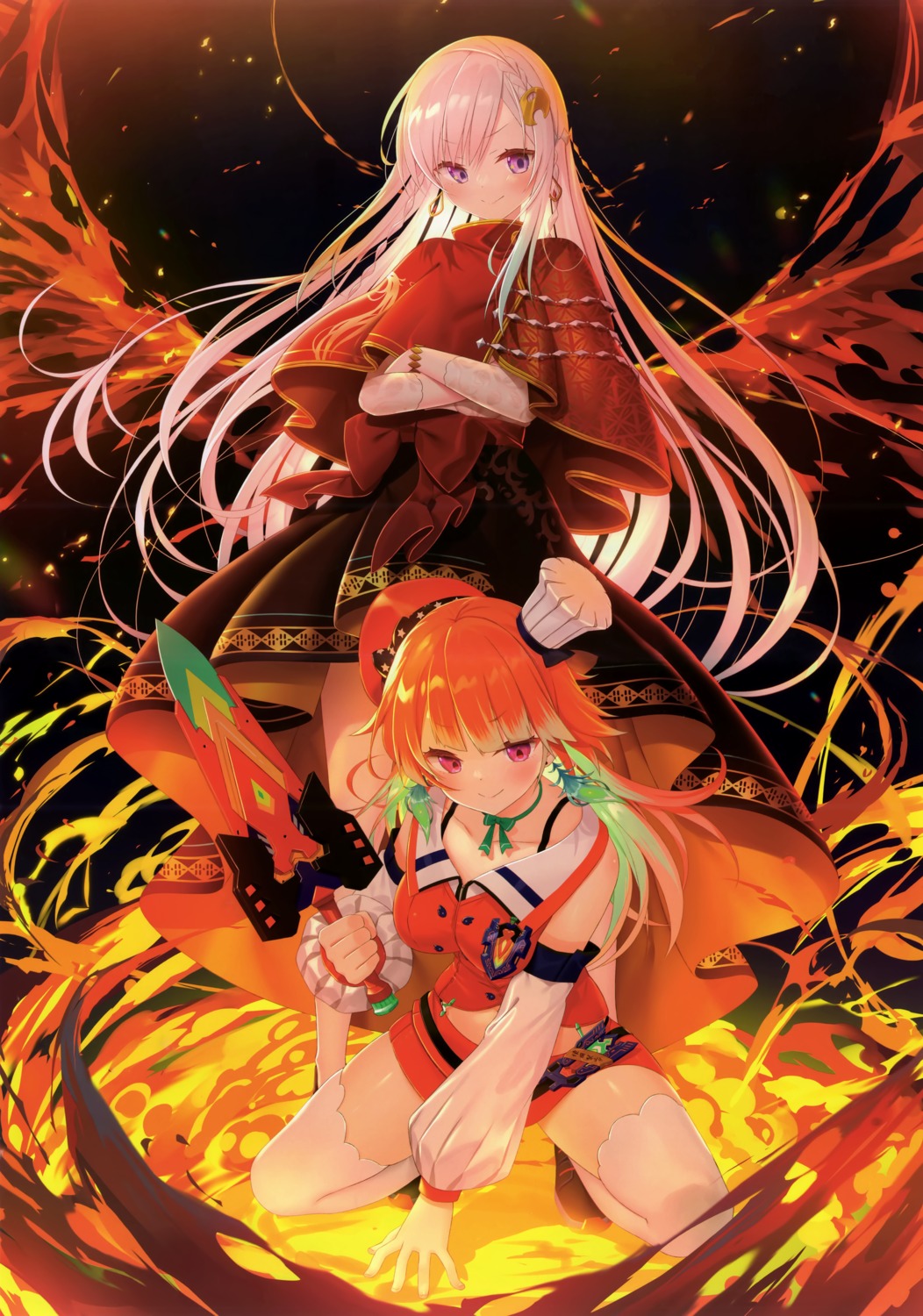 airani_iofifteen, animal_herb, hololive, hololive_english, hololive_indonesia, sword, takanashi_kiara, thighhighs