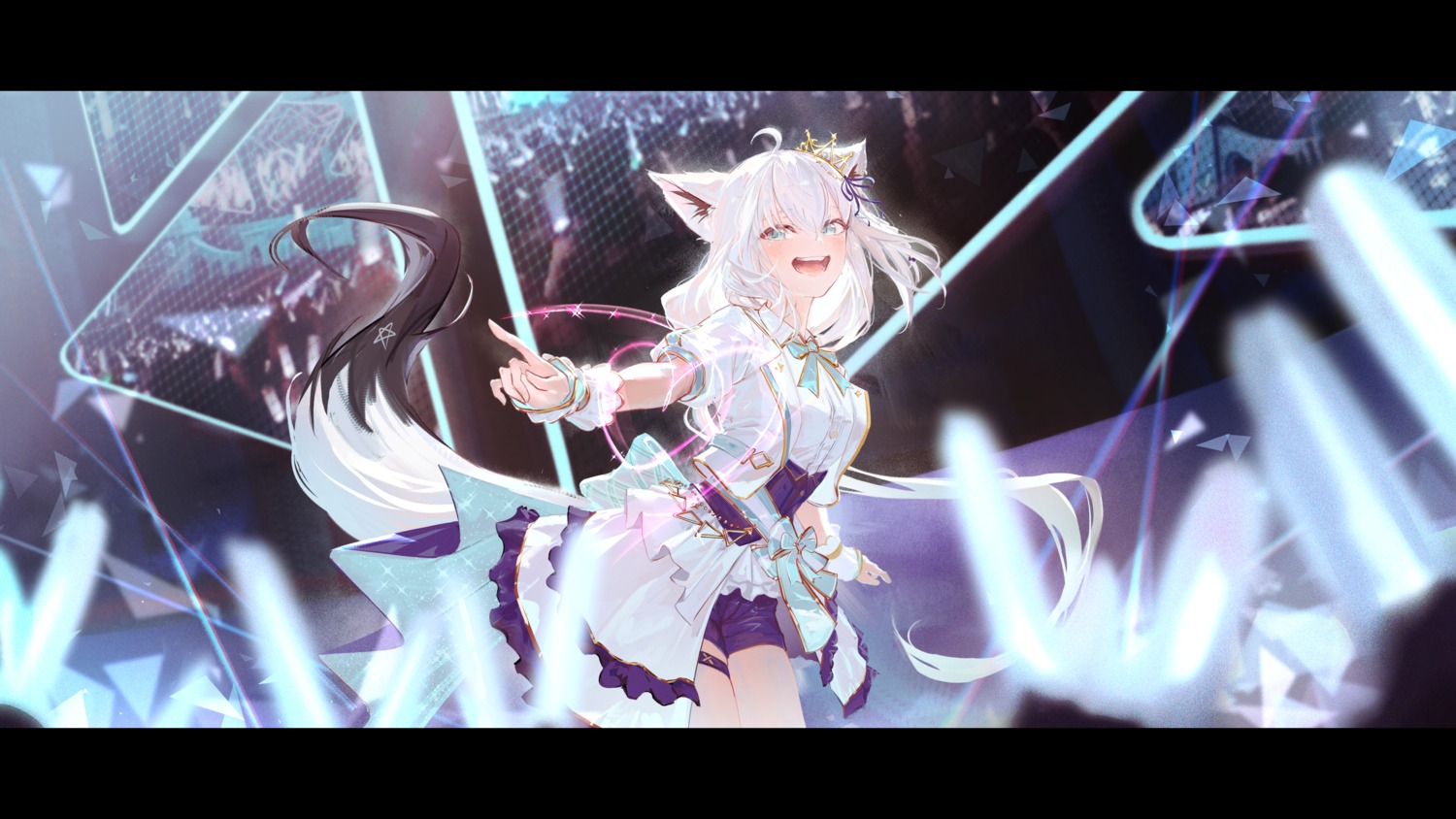 animal_ears, garter, hololive, hololive_gamers, hyde_(tabakko), kitsune, shirakami_fubuki, tail