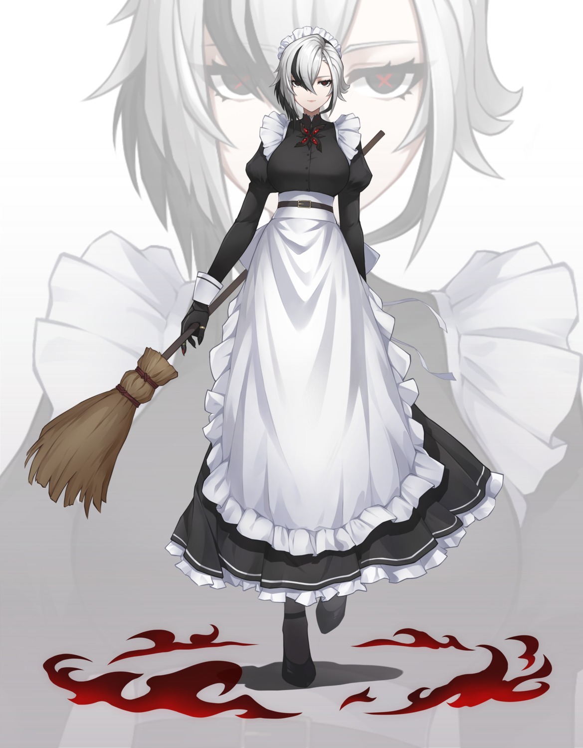 arlecchino, genshin_impact, heshandepingtouge, maid