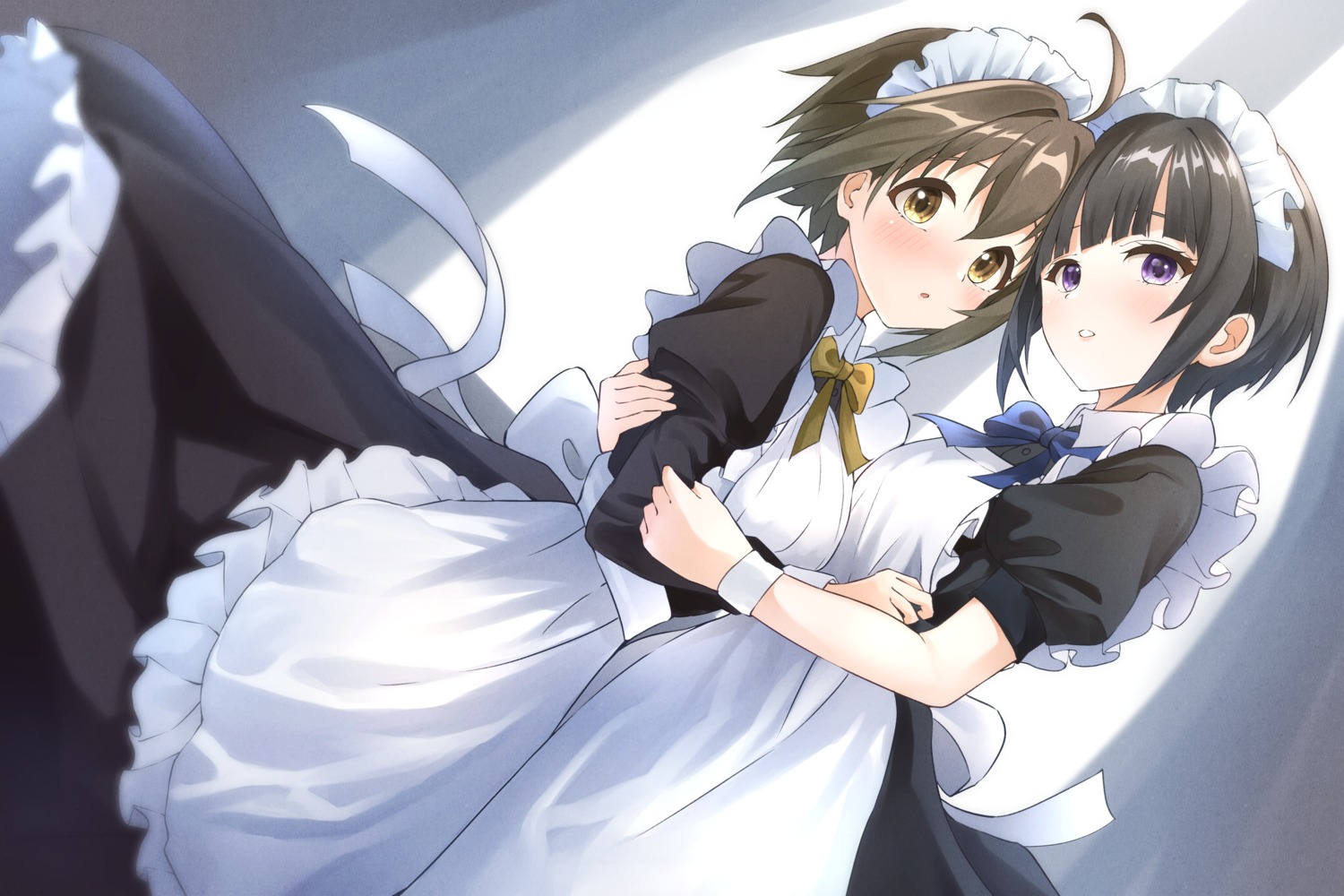 b1ack, kohinata_miho, maid, shirayuki_chiyo, the_idolm@ster, the_idolm@ster_cinderella_girls, yuri