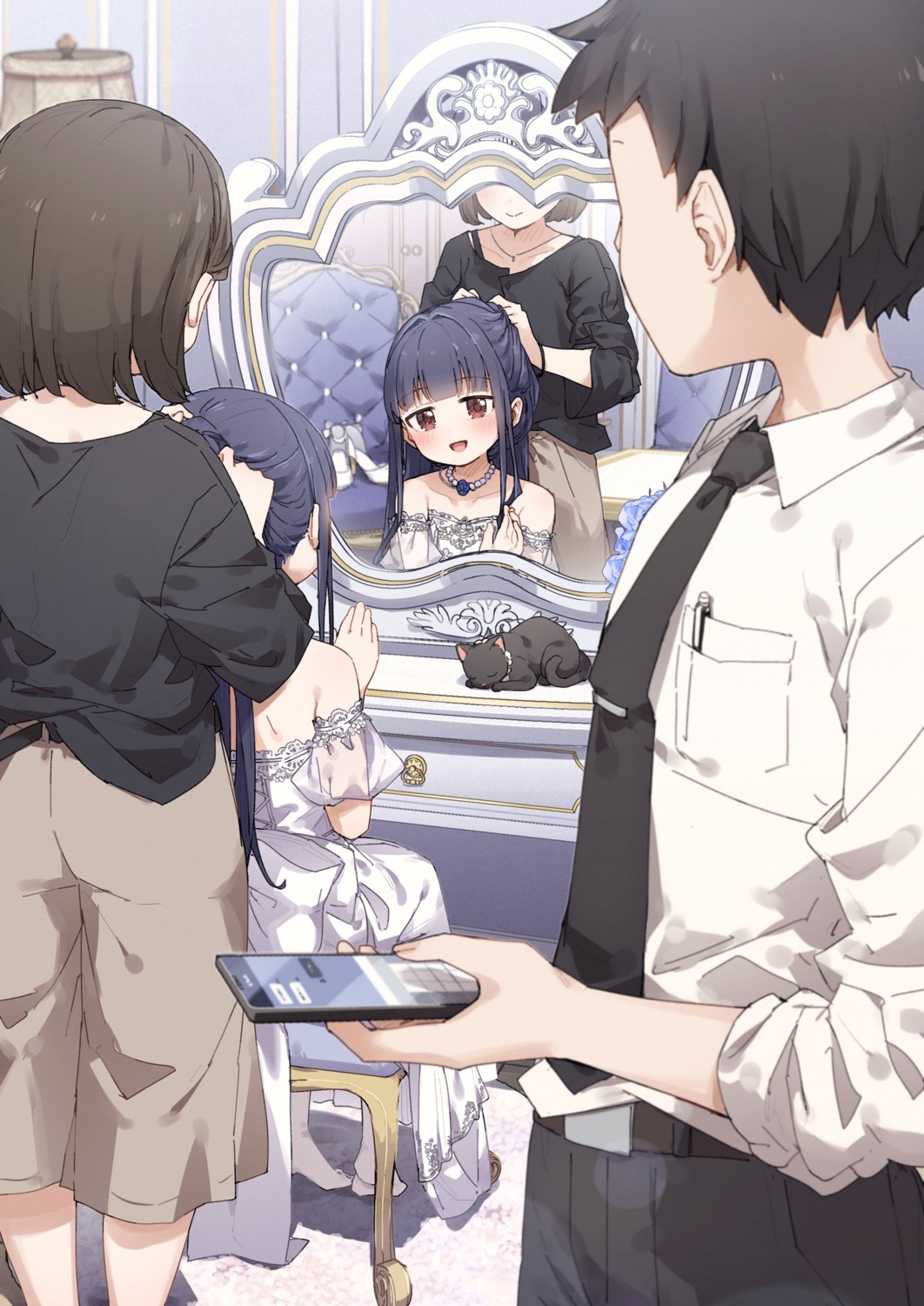 dress, kusaka_shi, neko, no_bra, producer, sajou_yukimi, see_through, the_idolm@ster