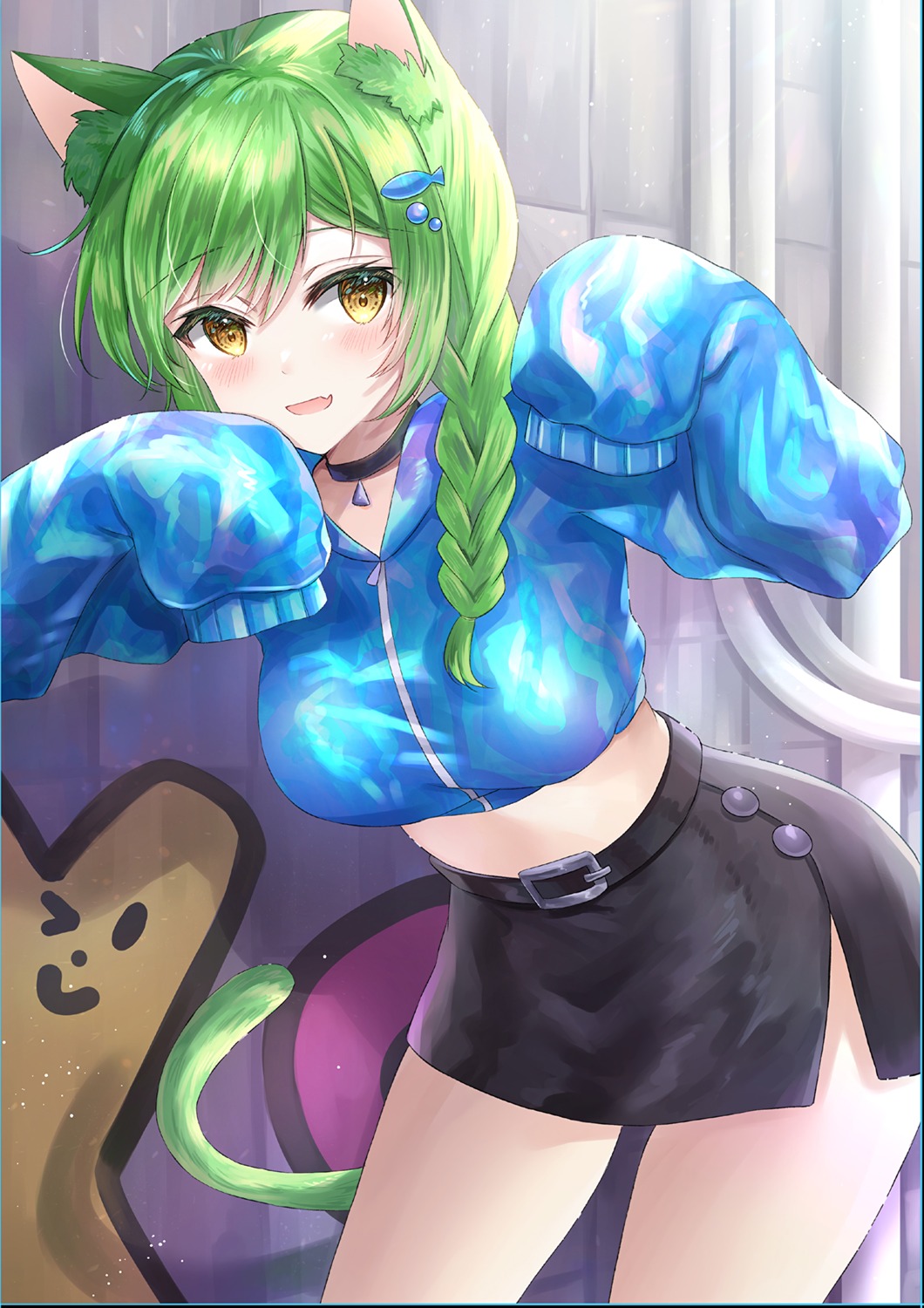 animal_ears, fujimori_shiki, nekomimi, tail, upscaled