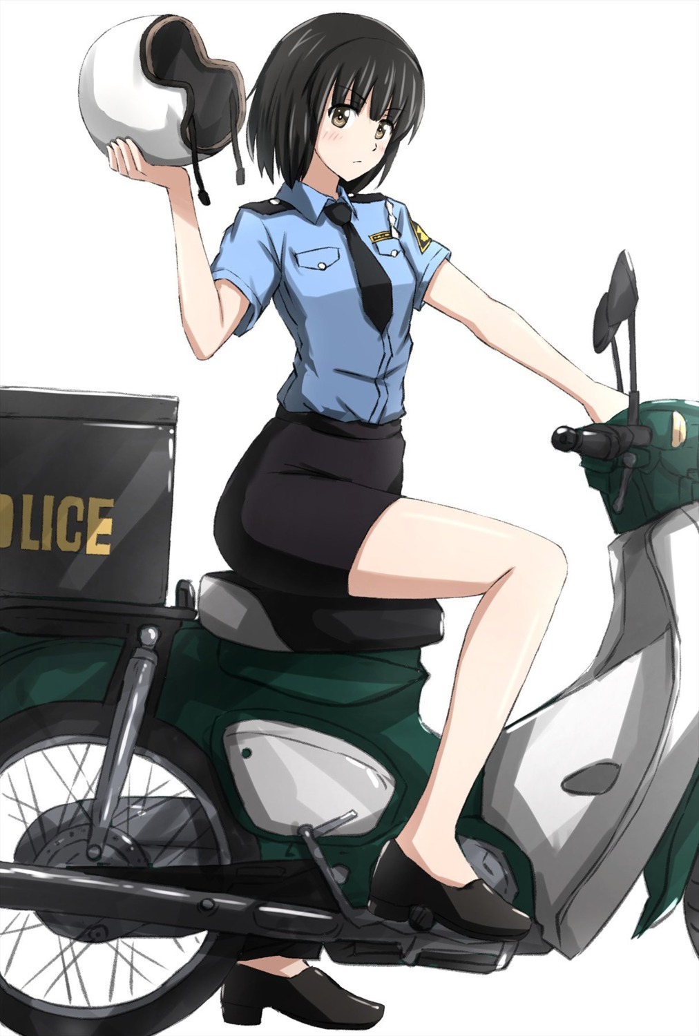 koguma_(super_cub), omachi_(slabco), police_uniform, super_cub