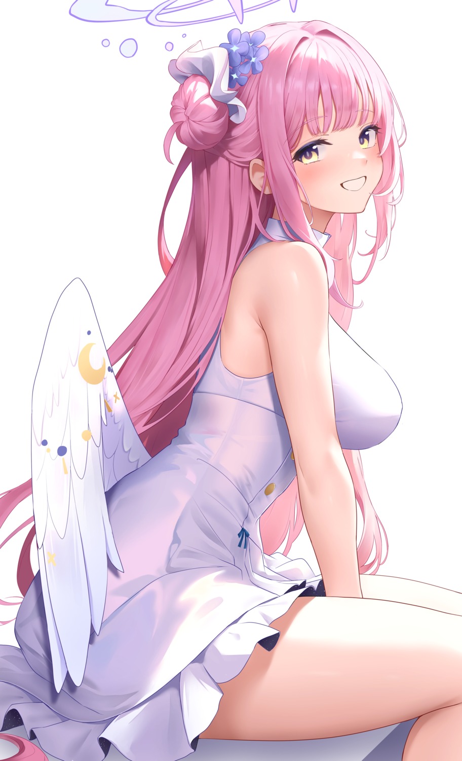 angel, blue_archive, dress, hirahiragi_(h1rqg1), misono_mika, wings