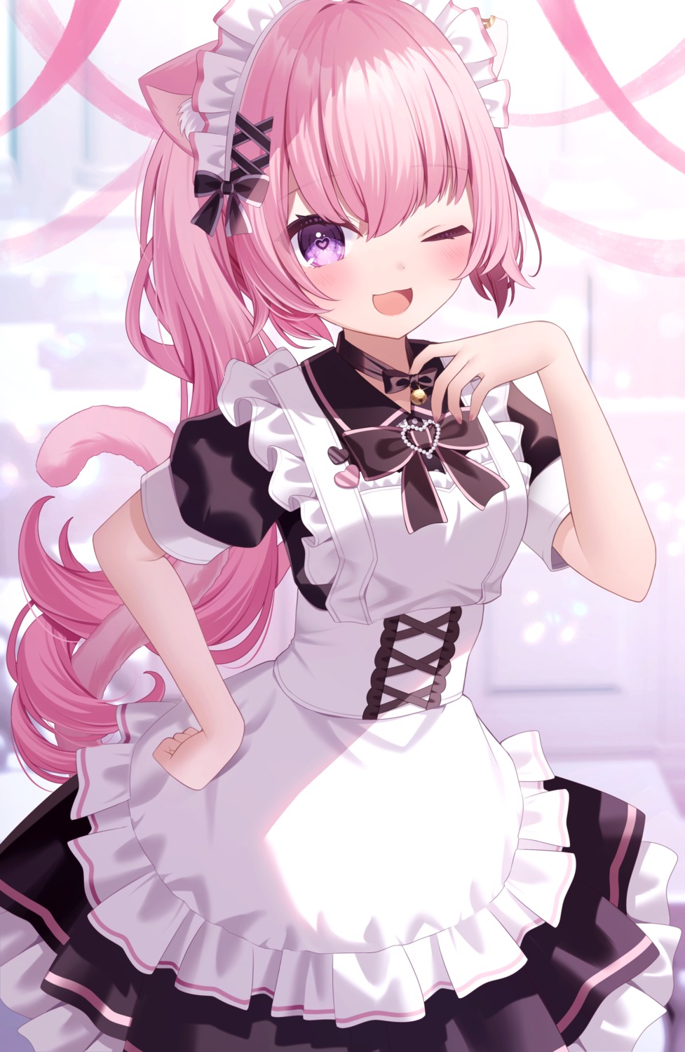 animal_ears, maid, nekomimi, sapphire_(sapphire25252), tail