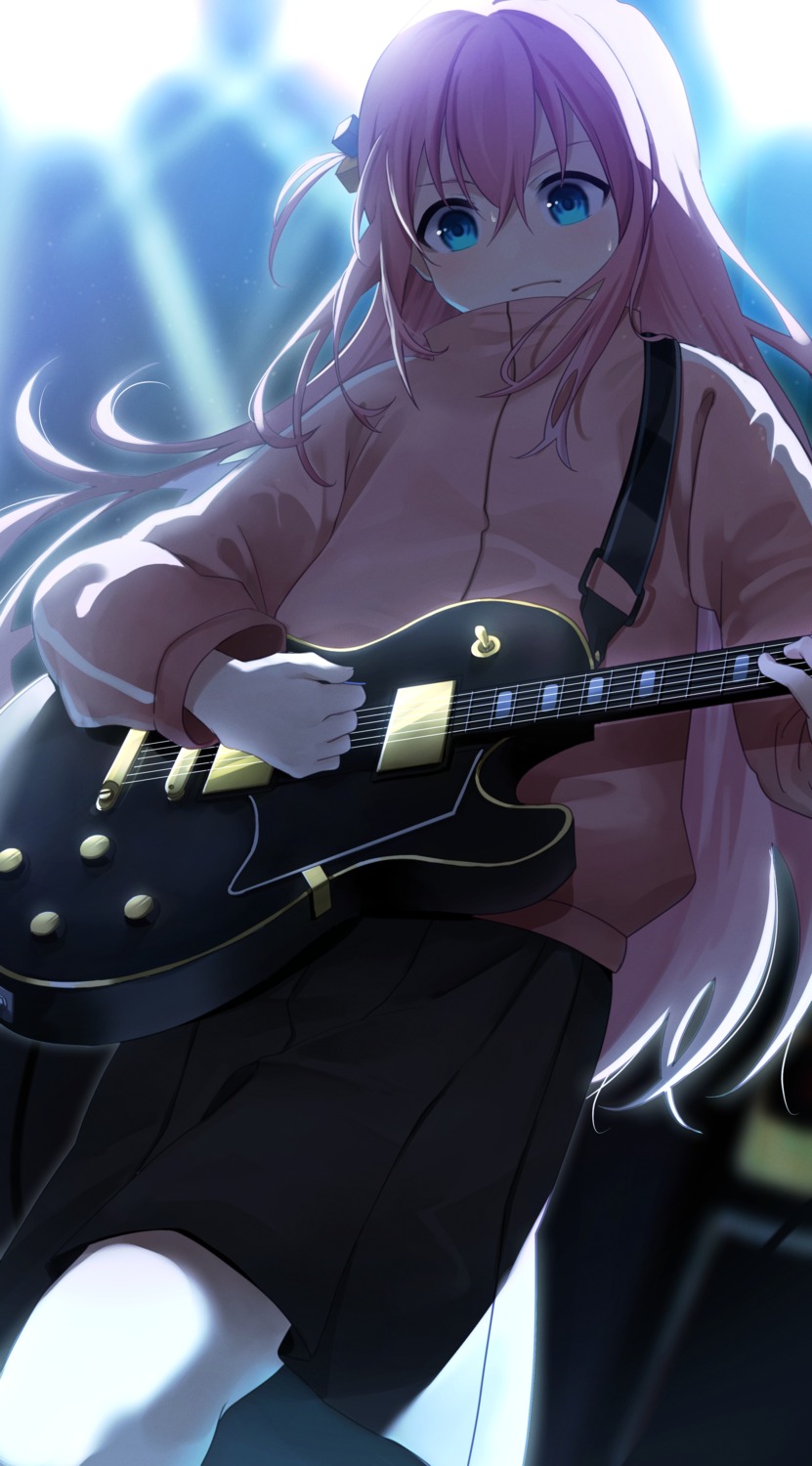 bocchi_the_rock!, gotou_hitori, guitar, gym_uniform, kinaco, seifuku